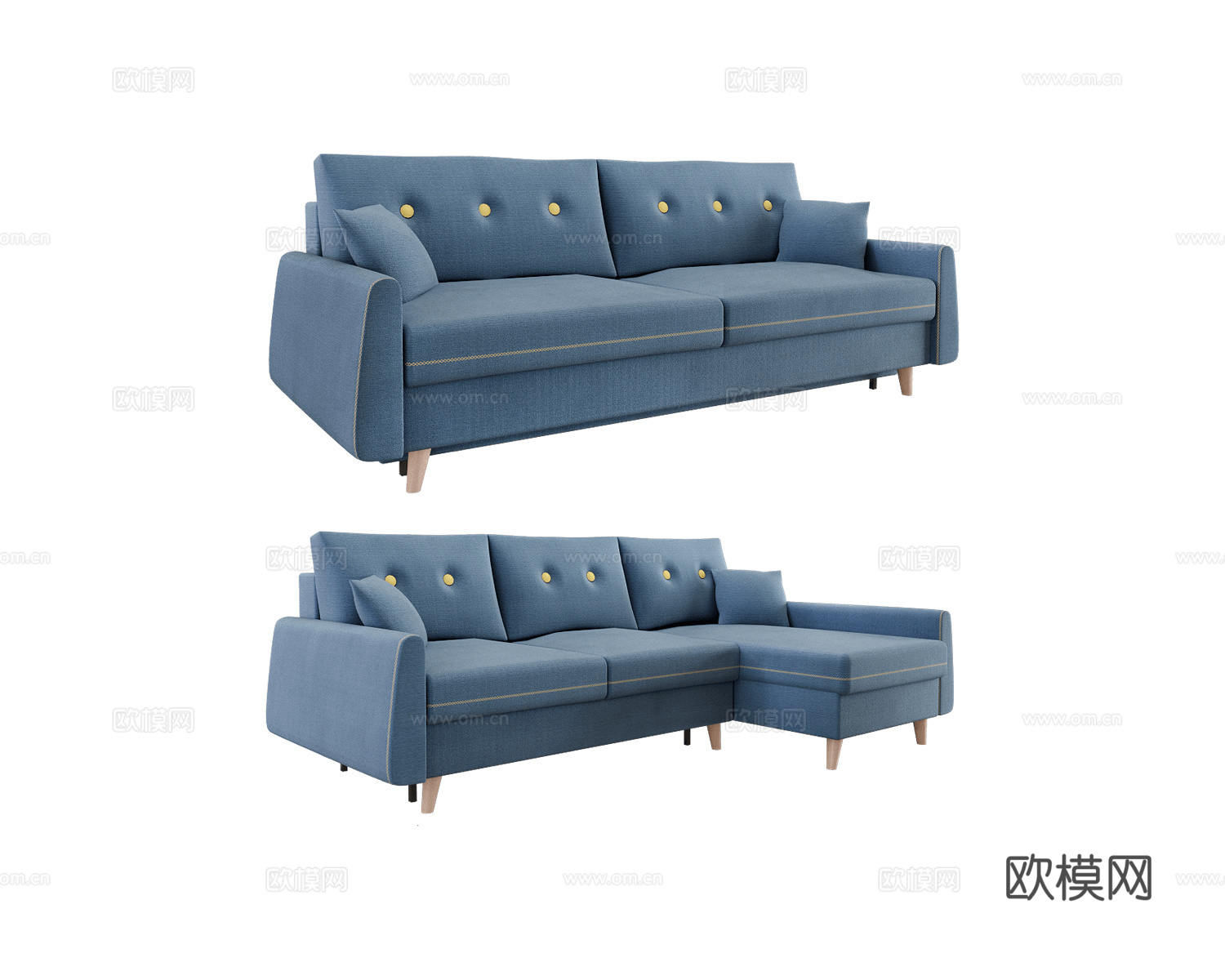 Mirlachev 美式双人沙发3d模型下载