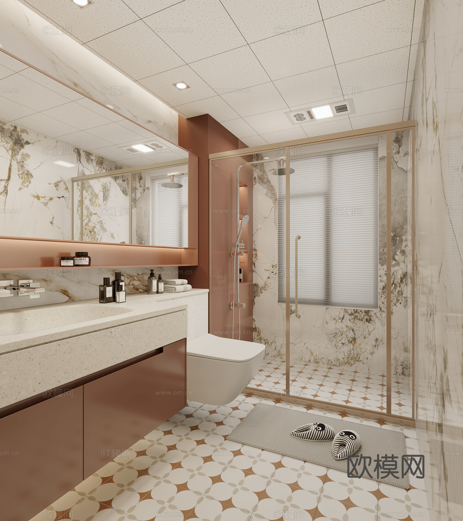 法式卫生间3d模型下载