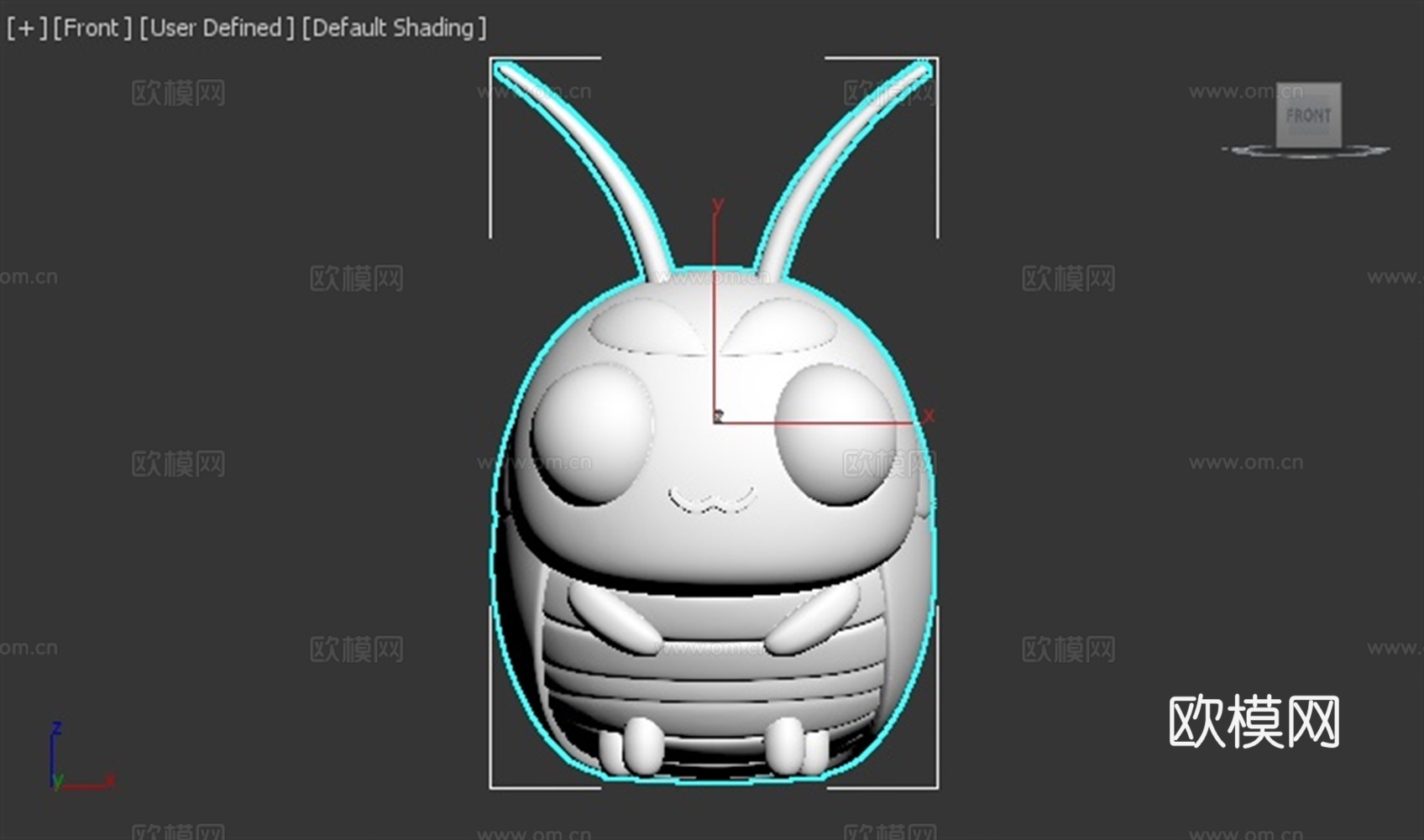 蟑螂 小强 昆虫 可爱 手办 3D打印3d模型下载（渲染图2）