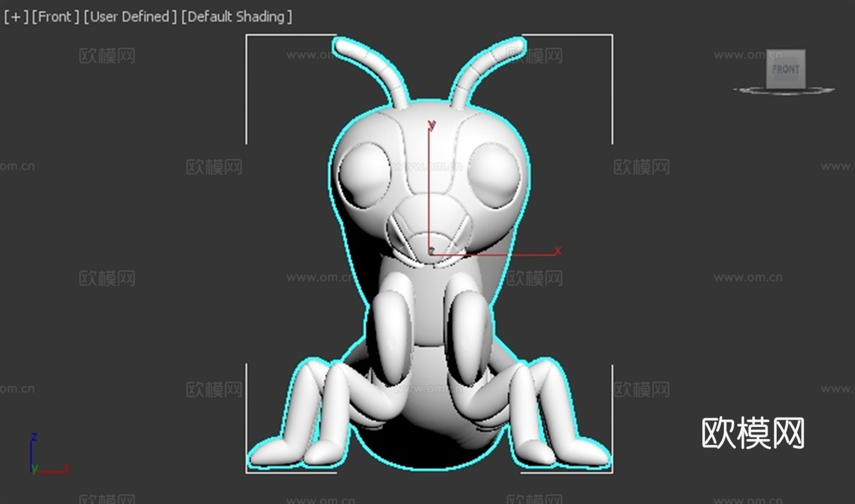 螳螂 虫子 可爱 3D打印 手办 模型3d模型下载（渲染图2）