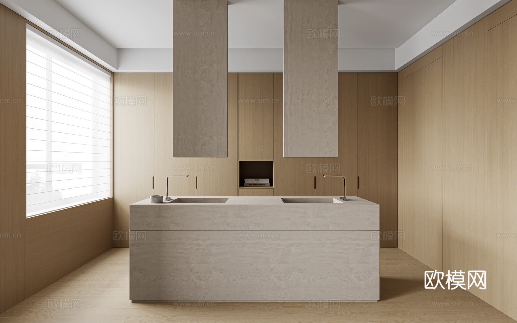 现代洗手台 台盆3d模型下载（渲染图1）