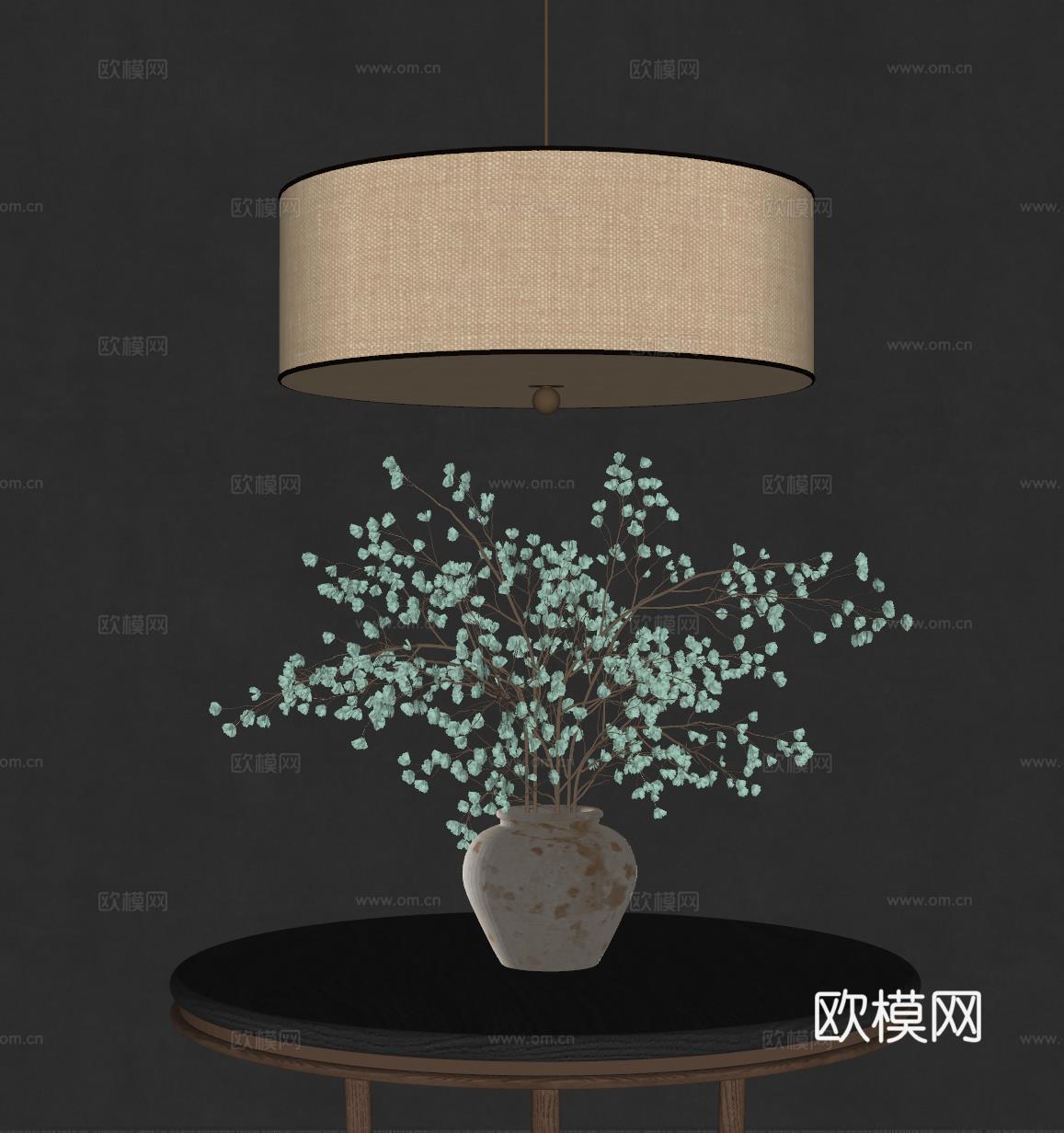 现代花艺 花瓶 插花su模型