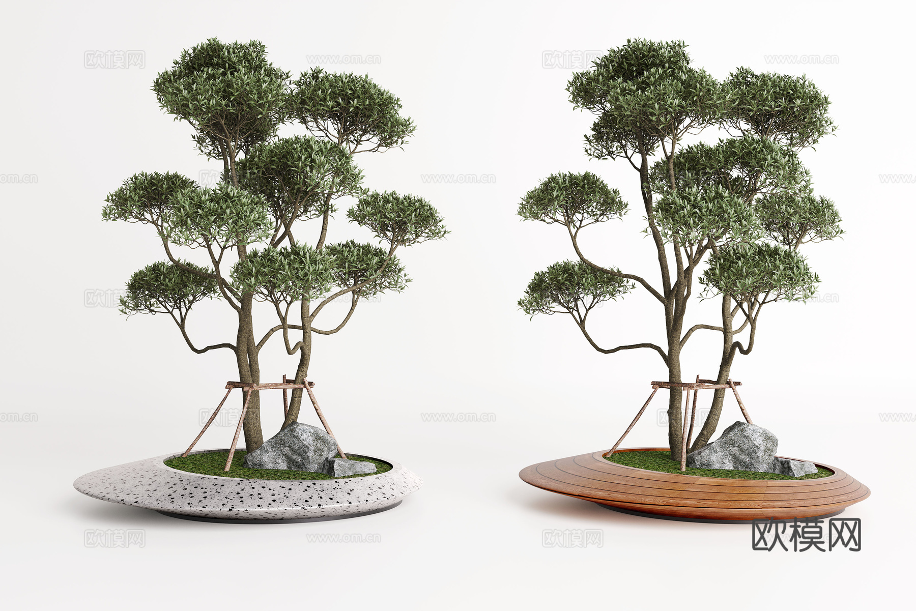 现代景观树池3d模型下载