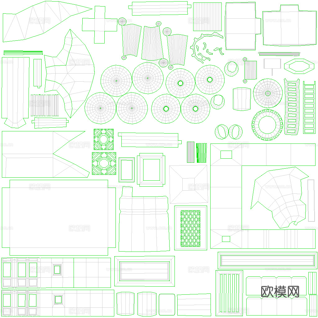 古建筑+场景（展UV）3d模型下载（渲染图5）