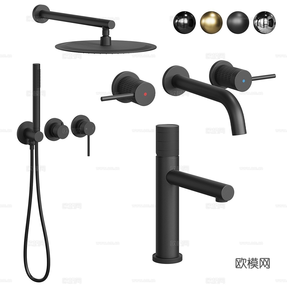 Vincea Groove 水龙头 花洒3d模型下载（渲染图4）