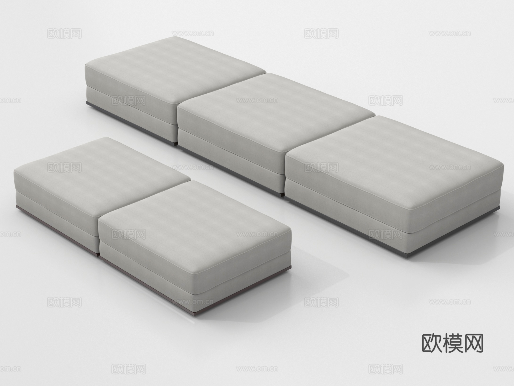 现代沙发凳  床尾凳su模型