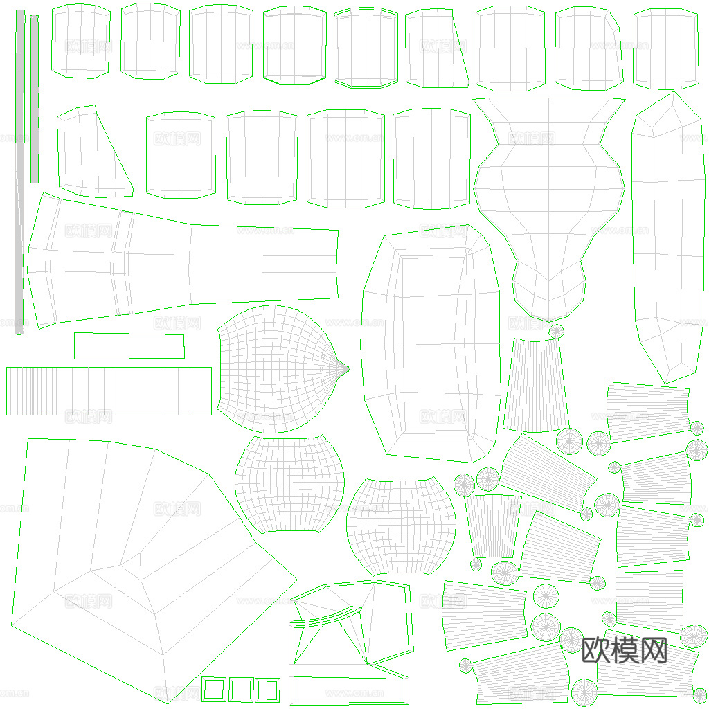 古建筑+场景（展UV）3d模型下载（渲染图4）
