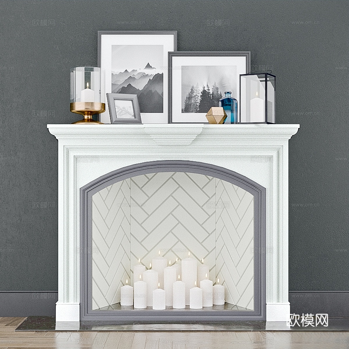 装饰壁炉3d模型下载