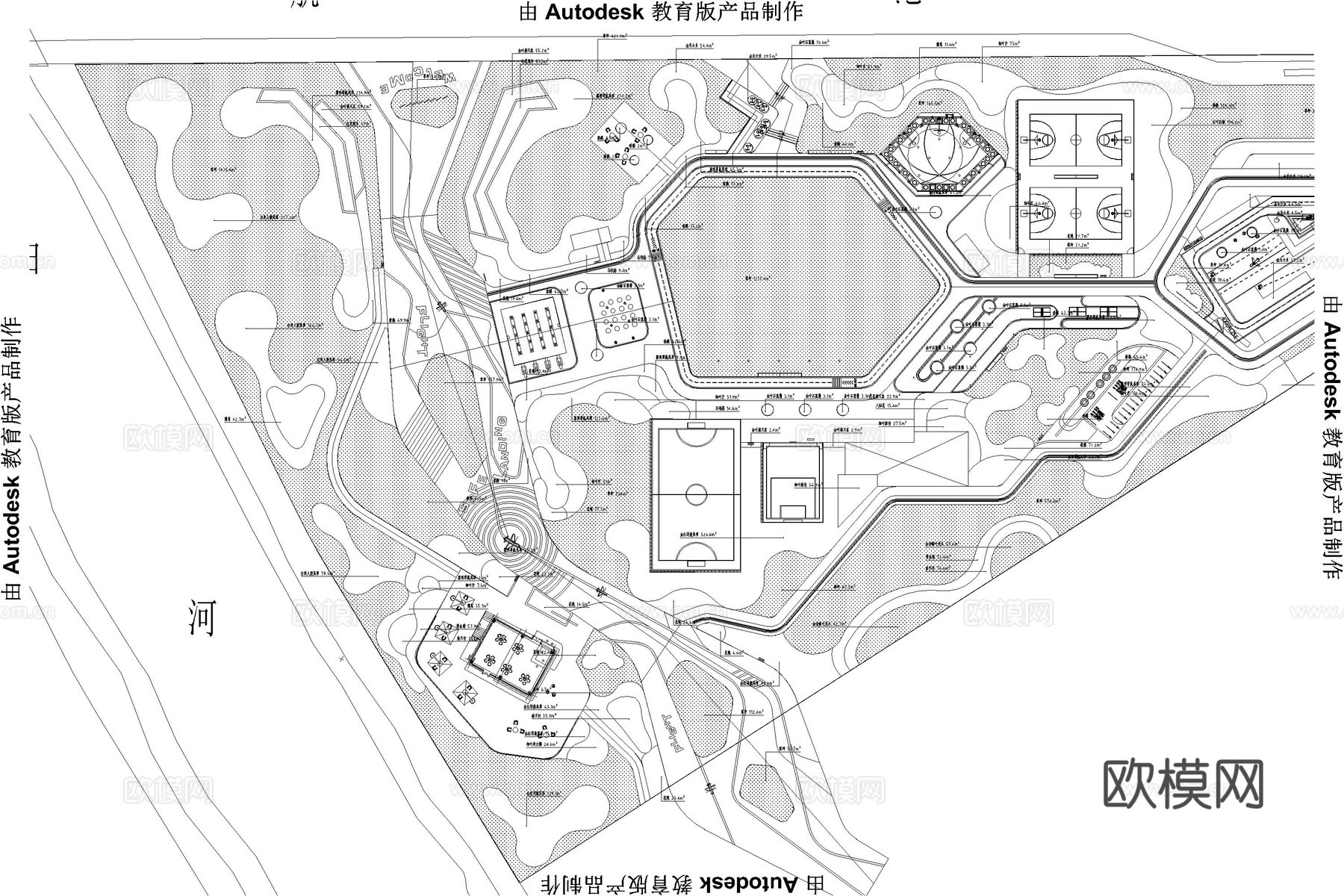 体育公园 运动公园 休闲公园 体育运动公园cad施工图