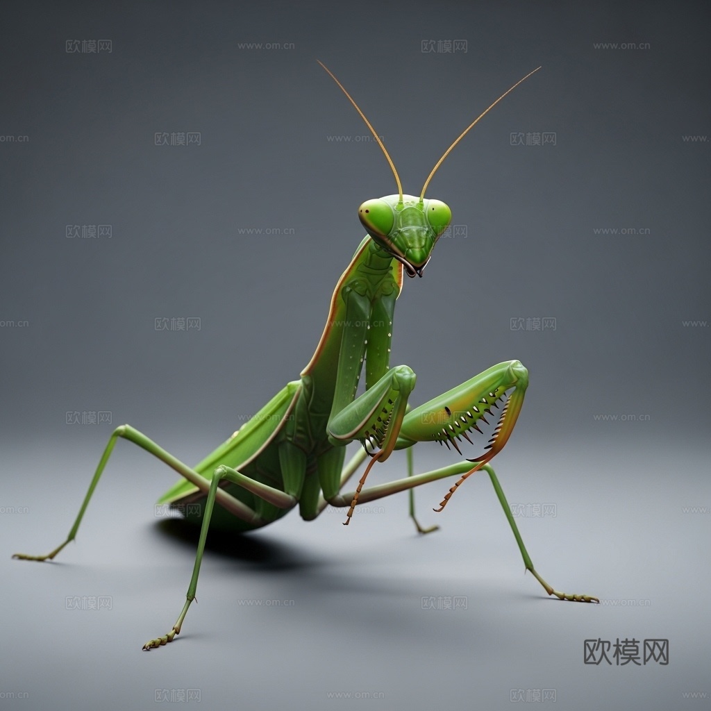 螳螂 昆虫 写实 手办 3D打印3d模型下载（渲染图1）