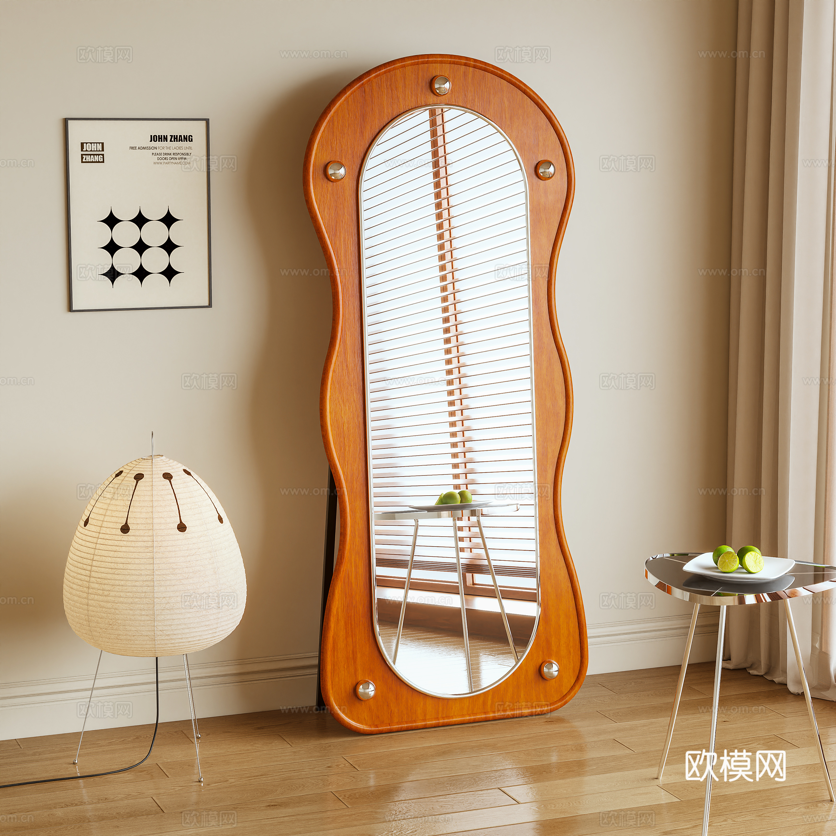 镜子 全身镜 落地镜3d模型下载