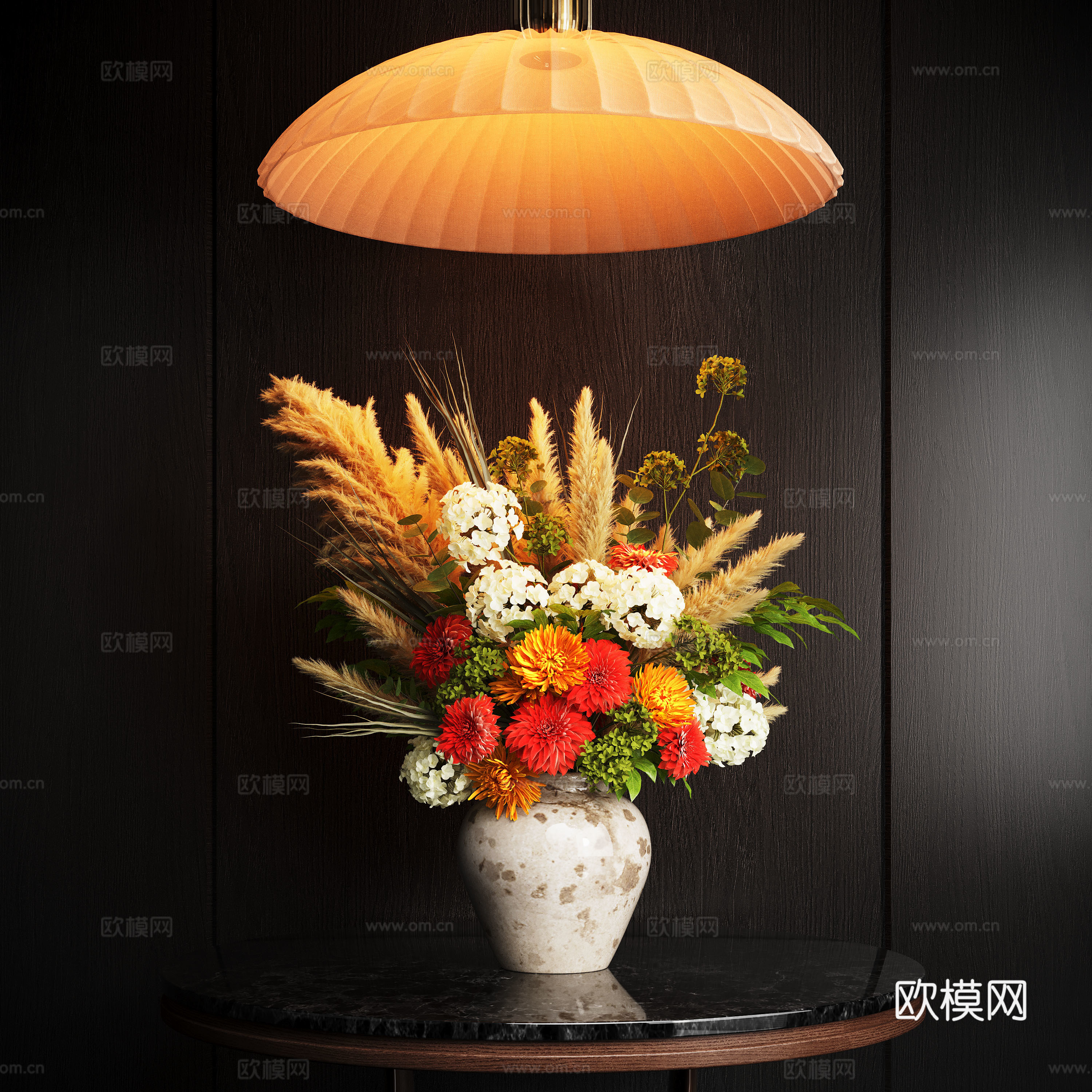 现代花艺 花瓶 插花3d模型下载