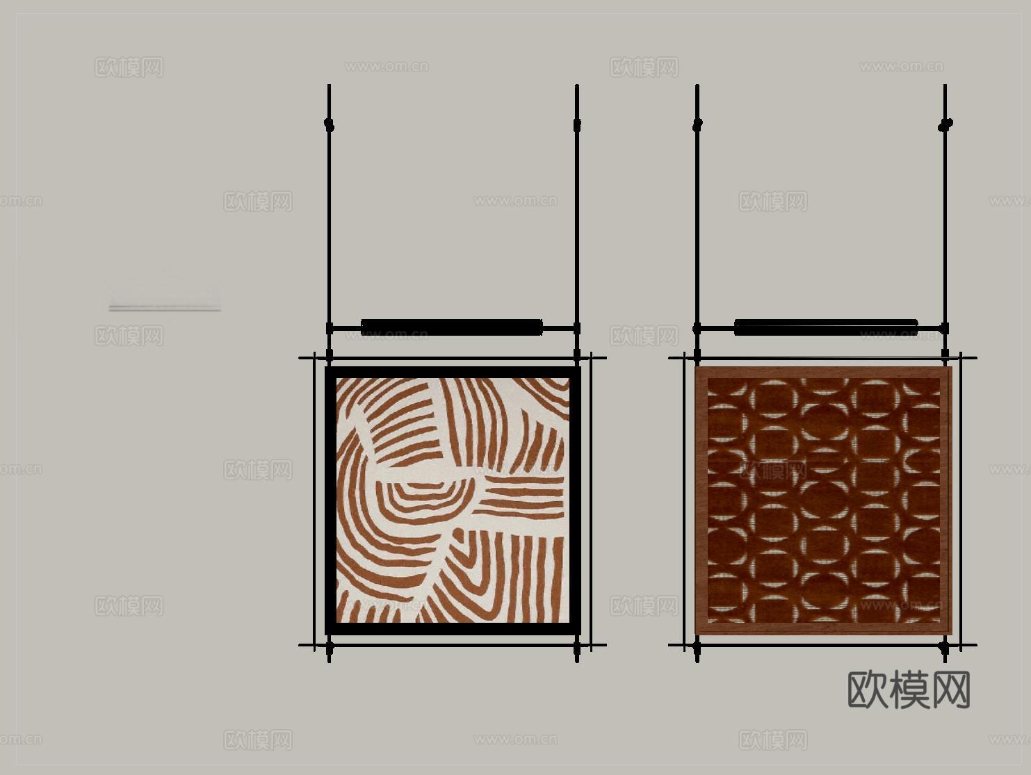现代装饰画  墙饰挂件su模型