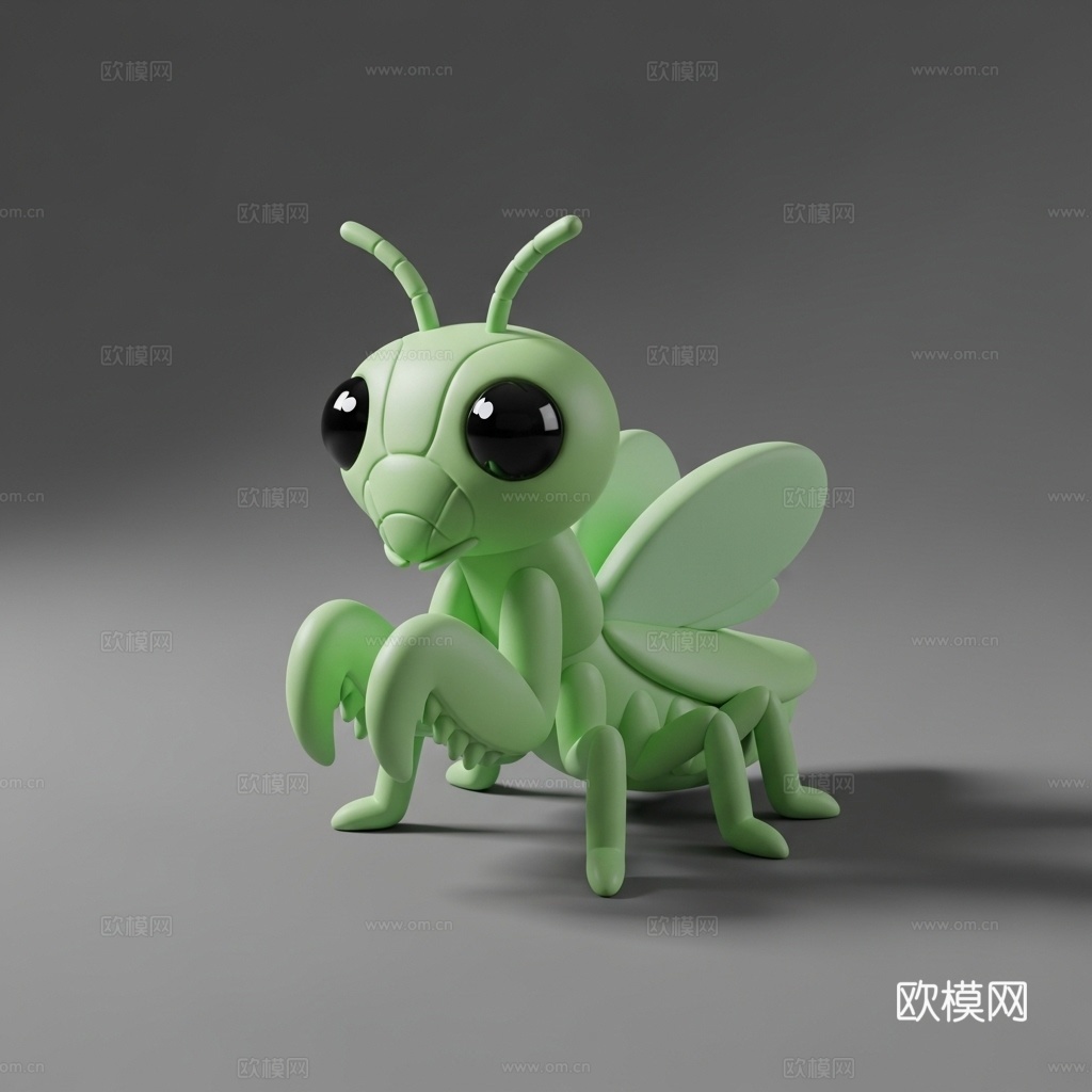 螳螂 虫子 可爱 3D打印 手办 模型3d模型下载（渲染图1）