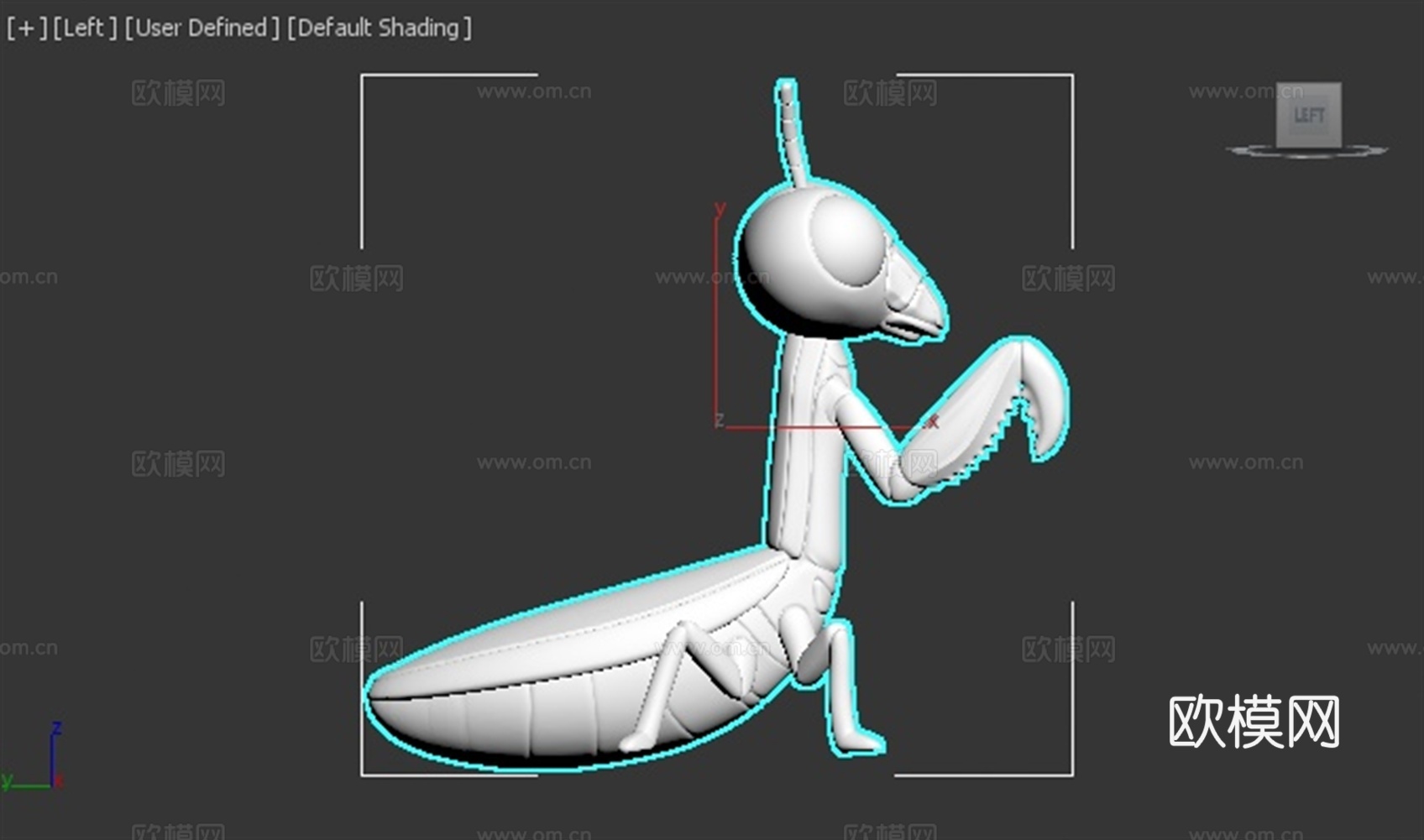 螳螂 虫子 可爱 3D打印 手办 模型3d模型下载（渲染图3）