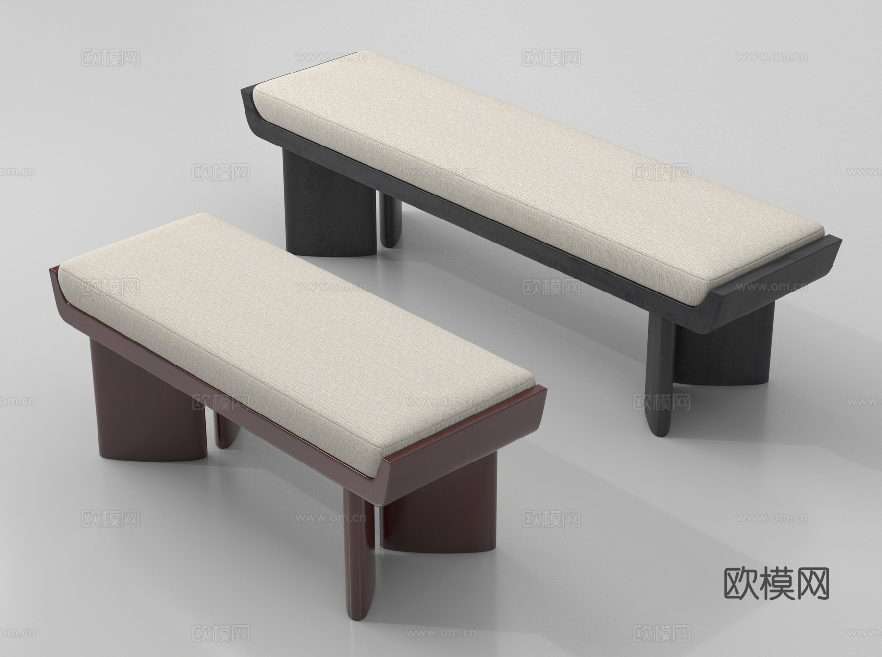 新中式其他凳子 其他椅子 长凳 木凳 床尾凳 换鞋凳3d模型下载
