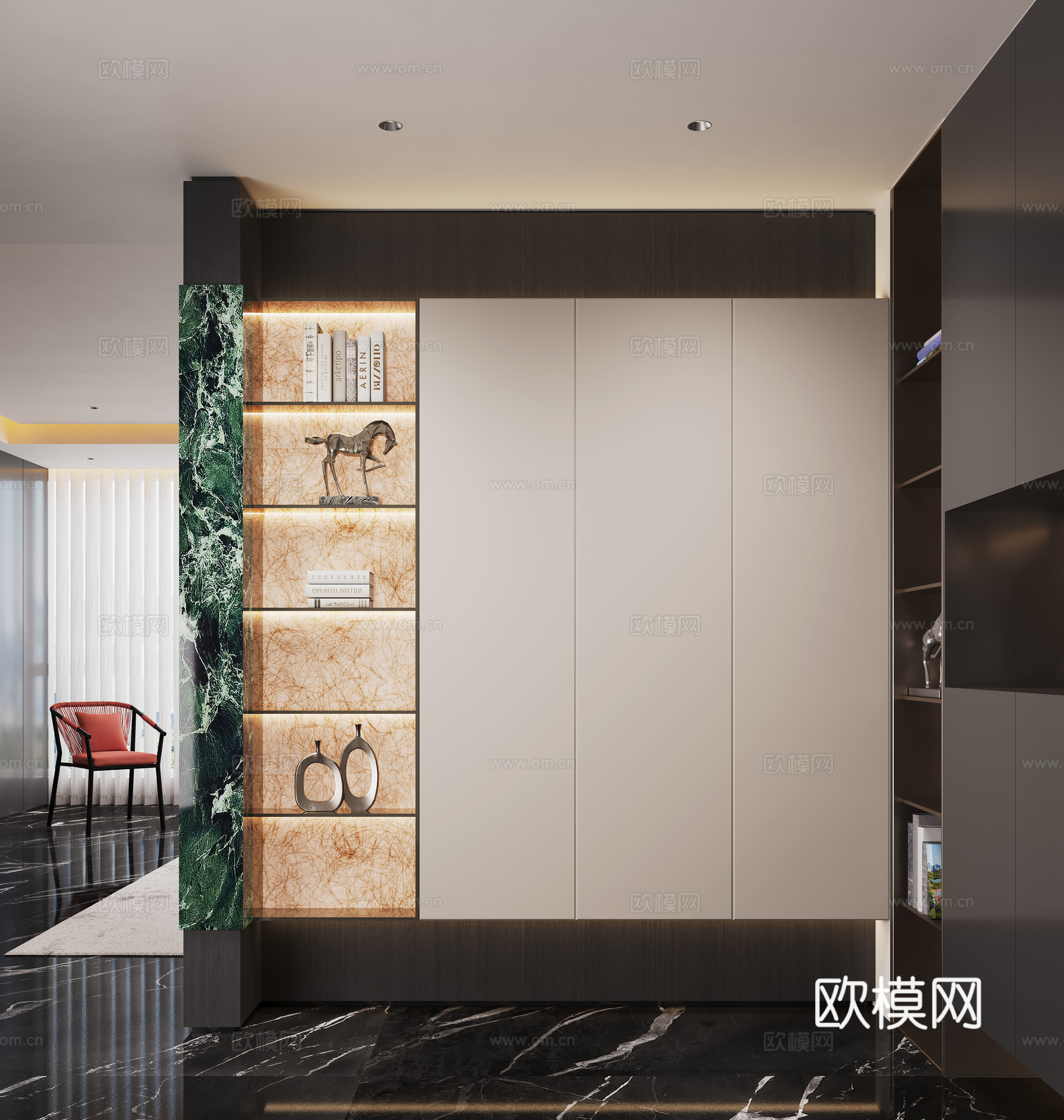 现代玄关 玄关过道 入户玄关3d模型下载