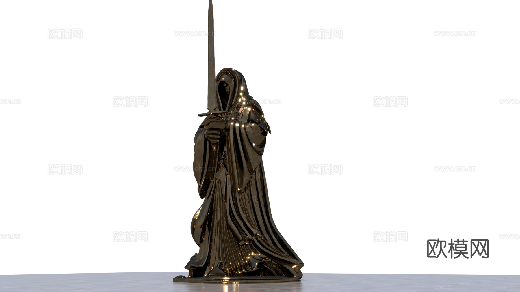 指环王铜像3d模型下载