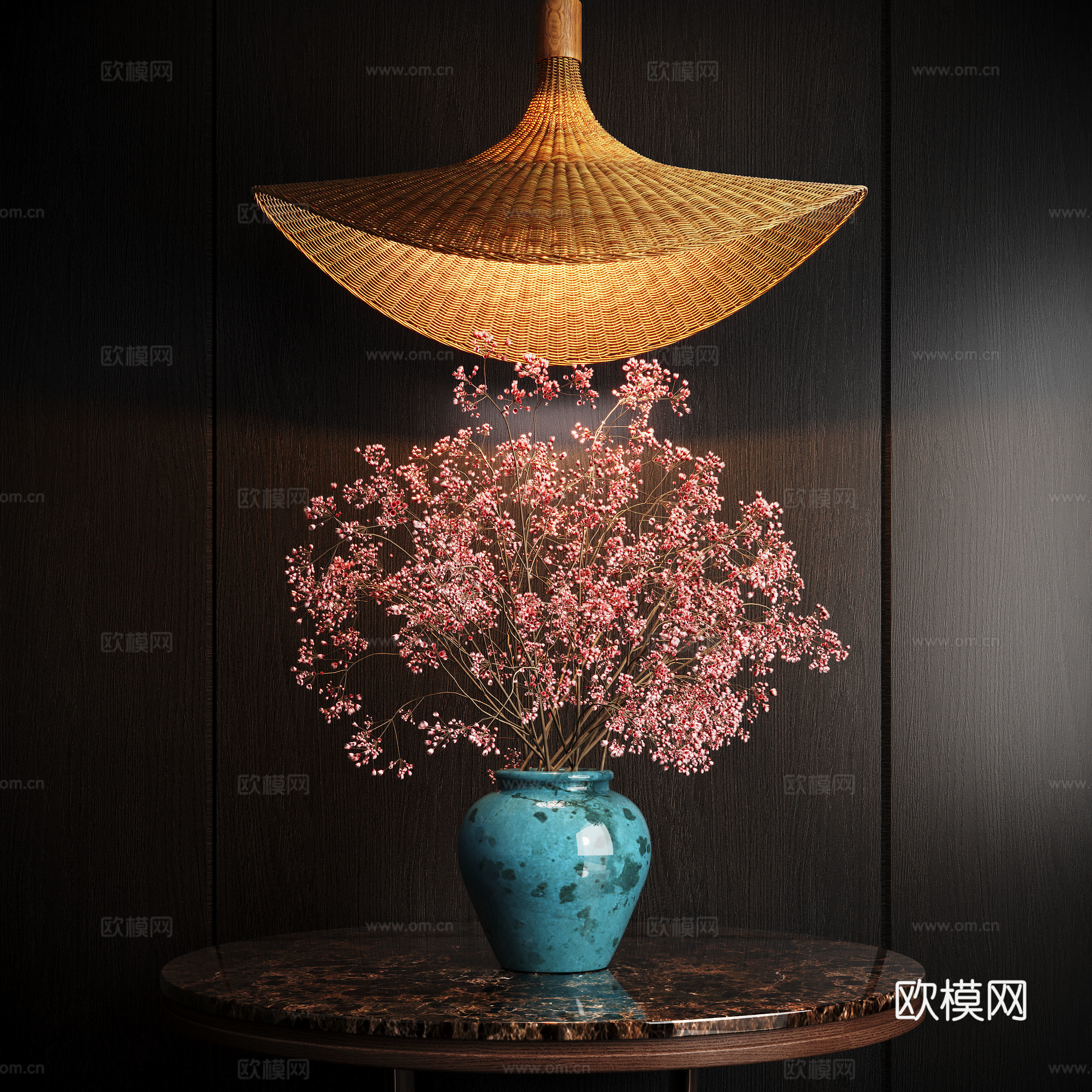 现代花艺 花瓶 插花su模型