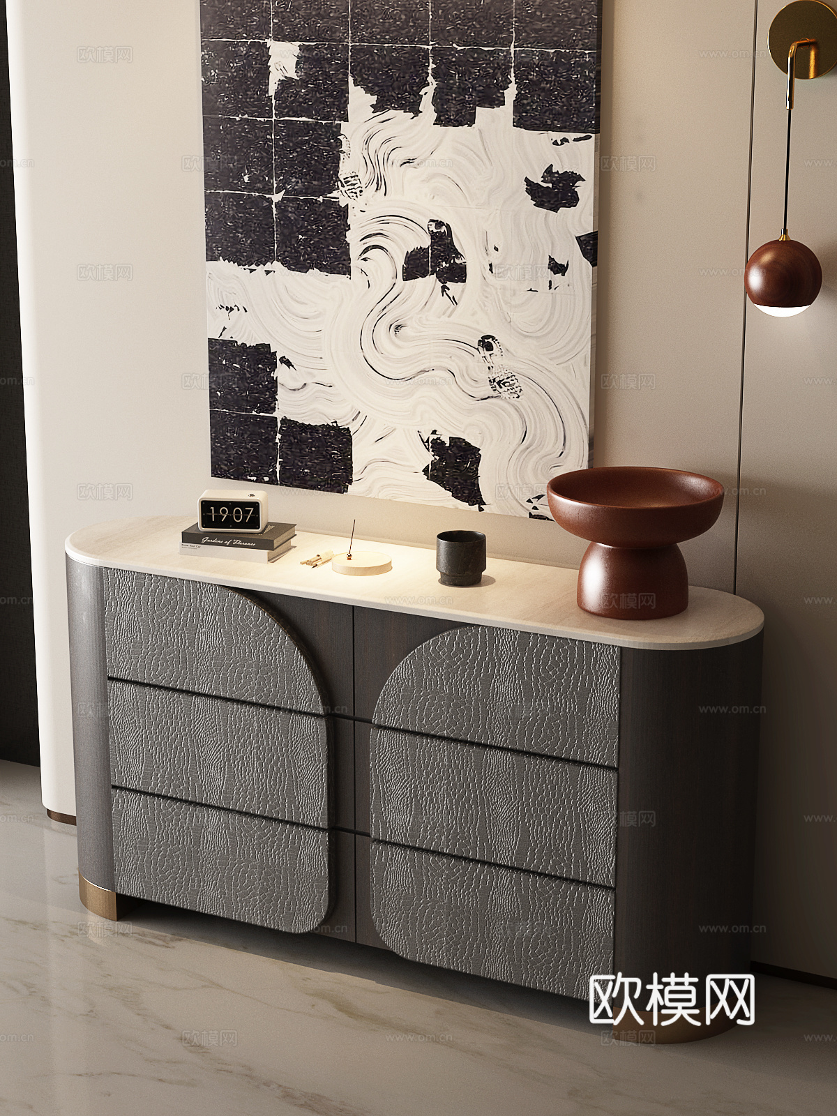 意式轻奢斗柜 意式玄关柜 意式装饰柜 意式边柜 现代意式玄关3d模型下载