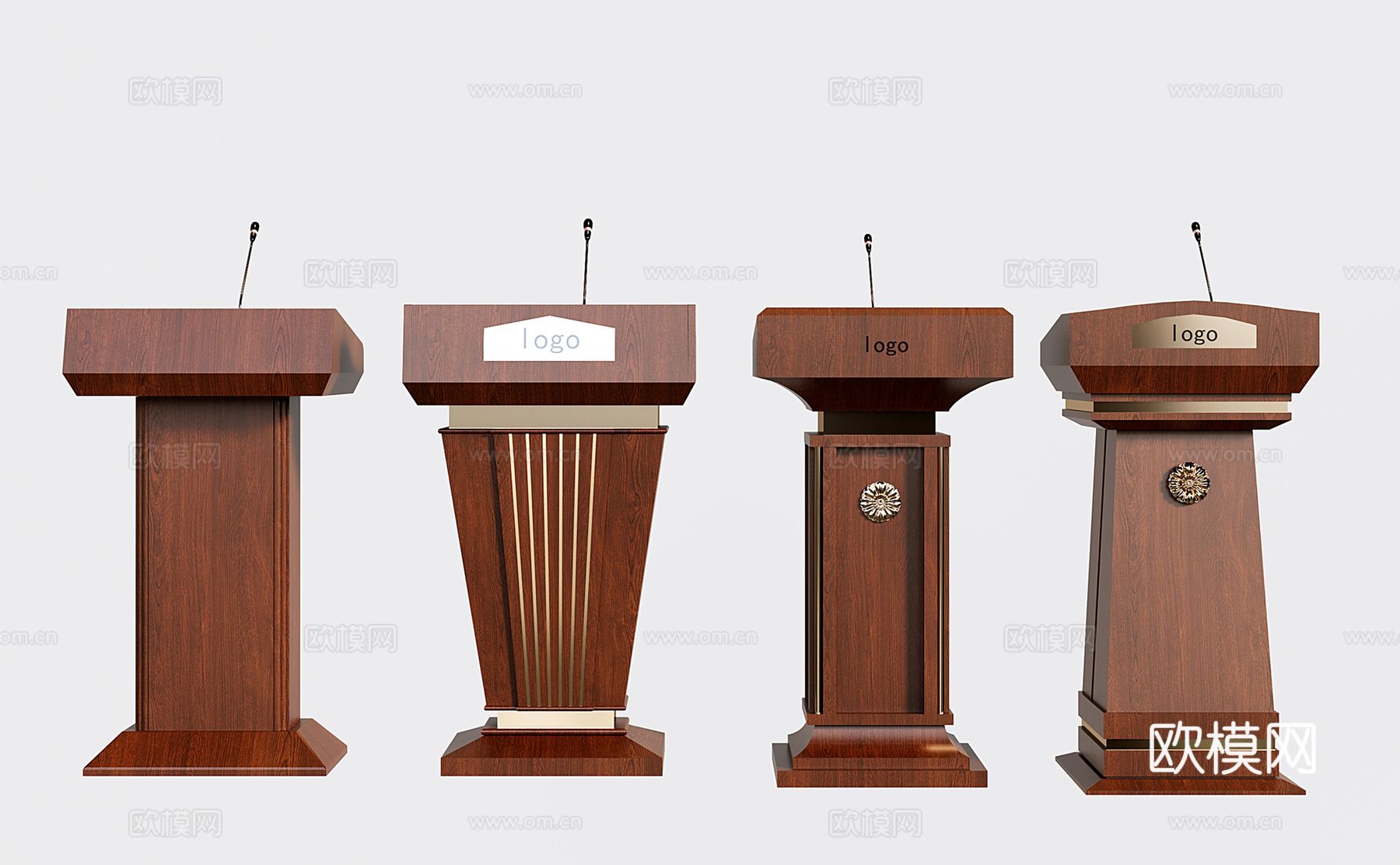 现代讲台桌 司仪台 主持台 演讲桌 发言台3d模型下载