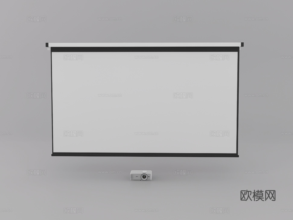 投影幕布su模型