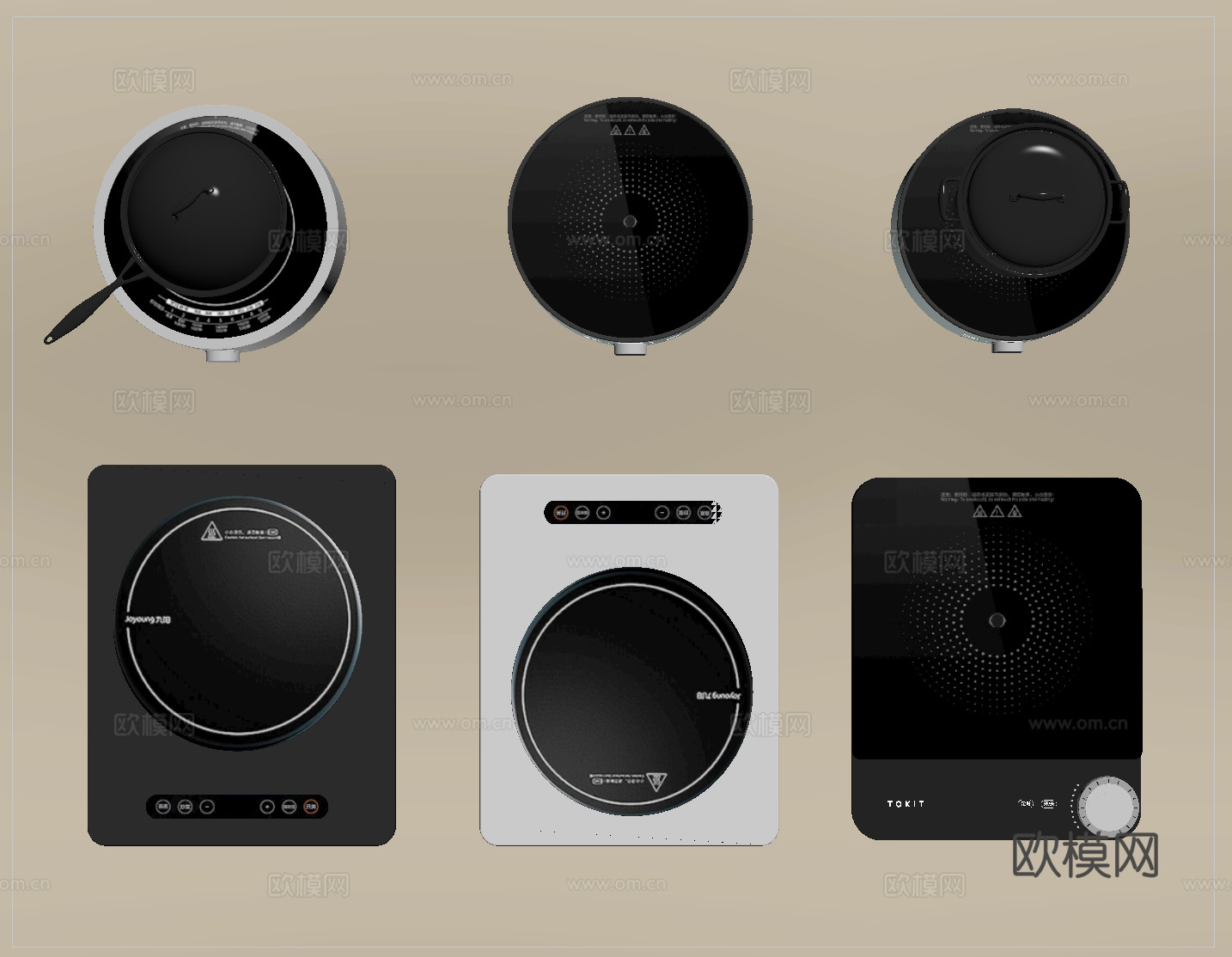 现代电磁炉电热炉  炉具su模型