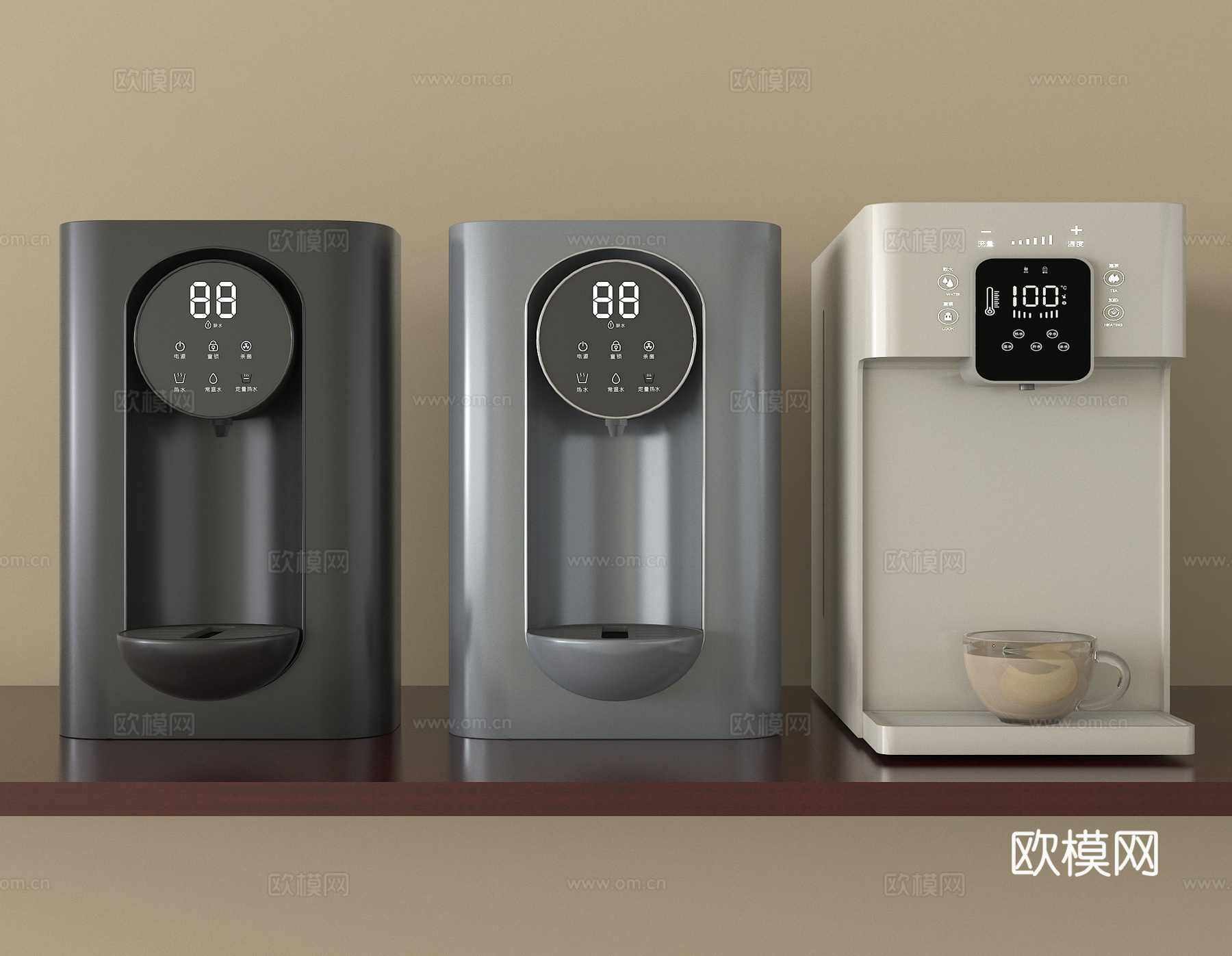 现代饮水机 直饮机 净水器su模型