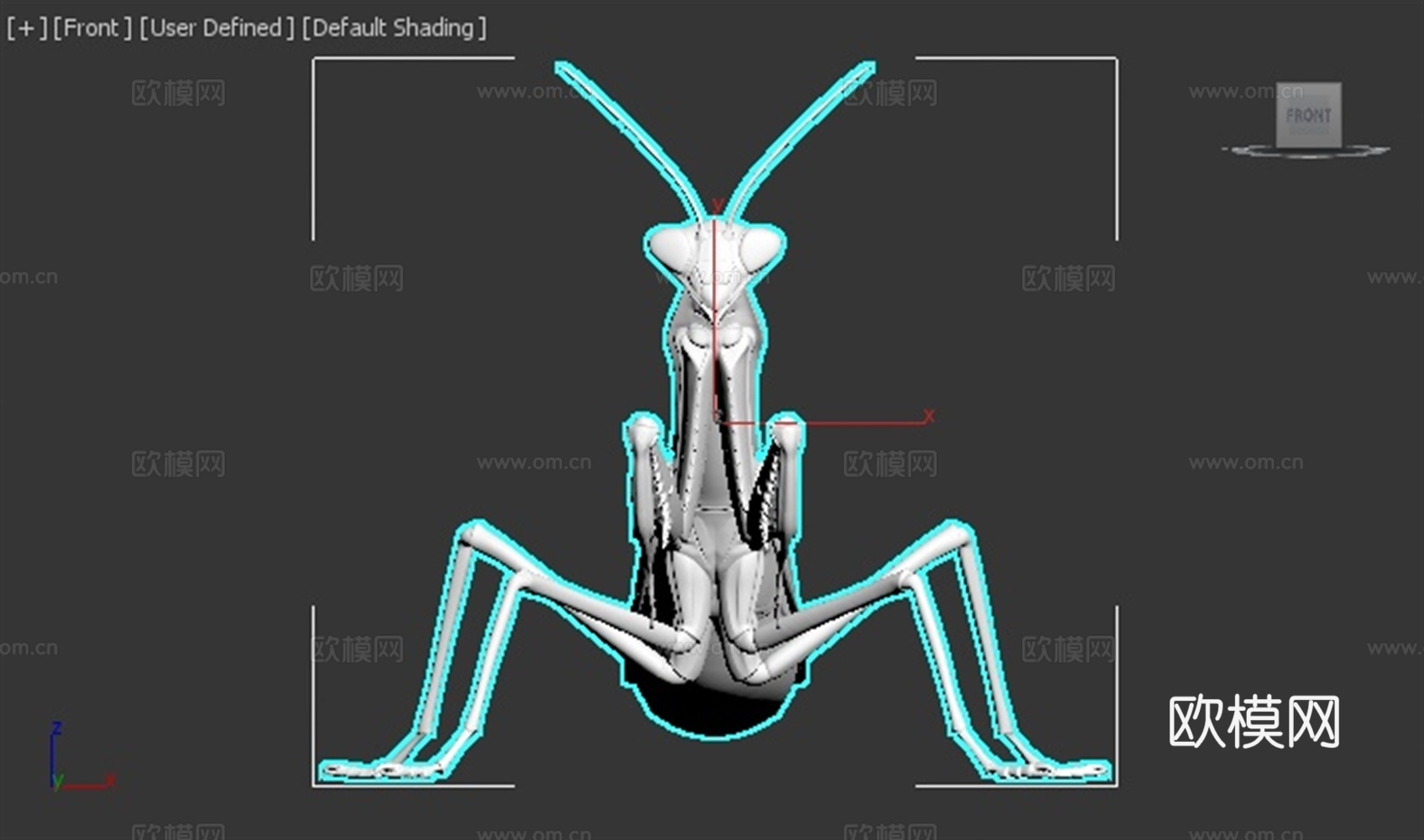 螳螂 昆虫 写实 手办 3D打印3d模型下载（渲染图2）
