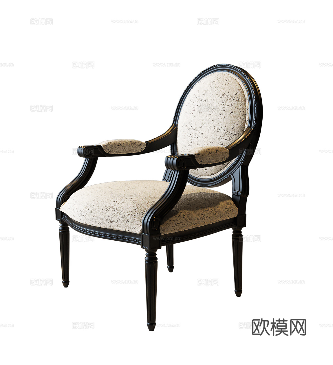 美式餐椅 美式单椅 美式休闲椅3d模型下载