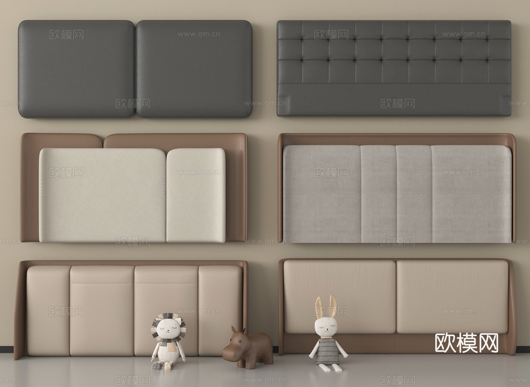 现代床靠背 床具 床品 床头su模型