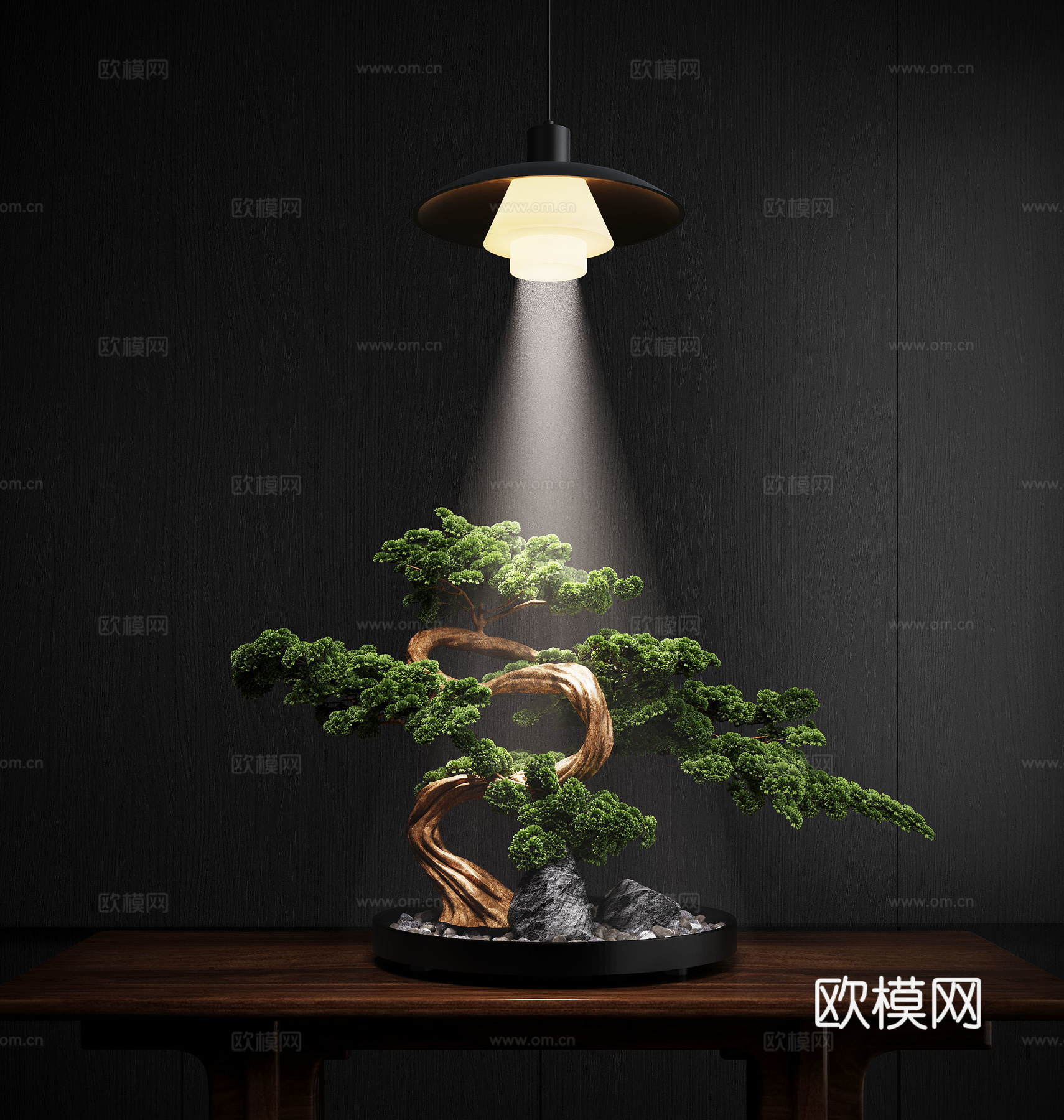 新中式禅意花瓶 花艺摆件 插花su模型