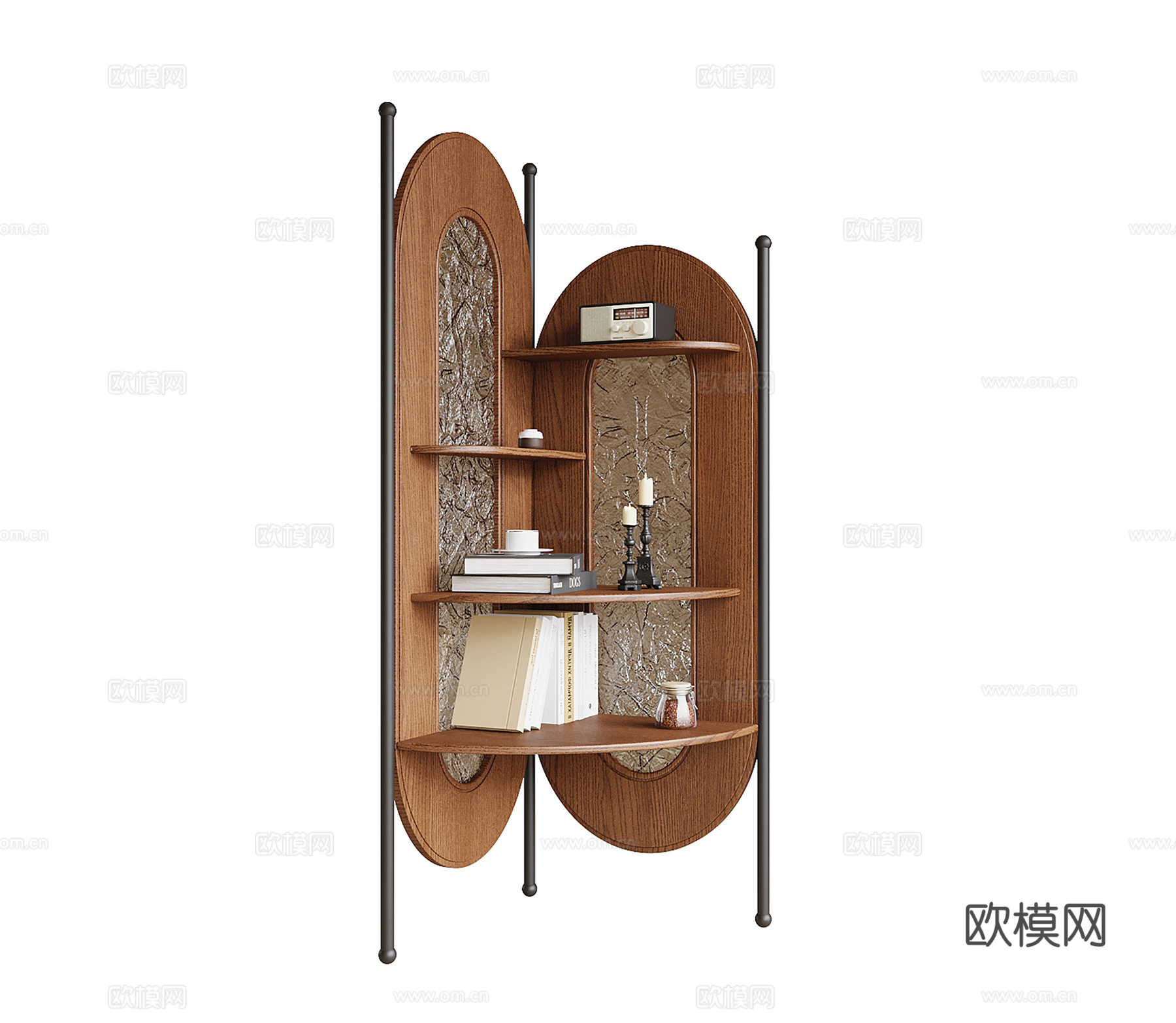 现代转角置物架su模型
