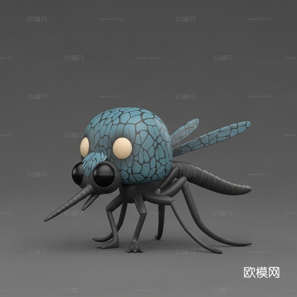 蚊子 昆虫 可爱 手办 3D打印3d模型下载（渲染图1）