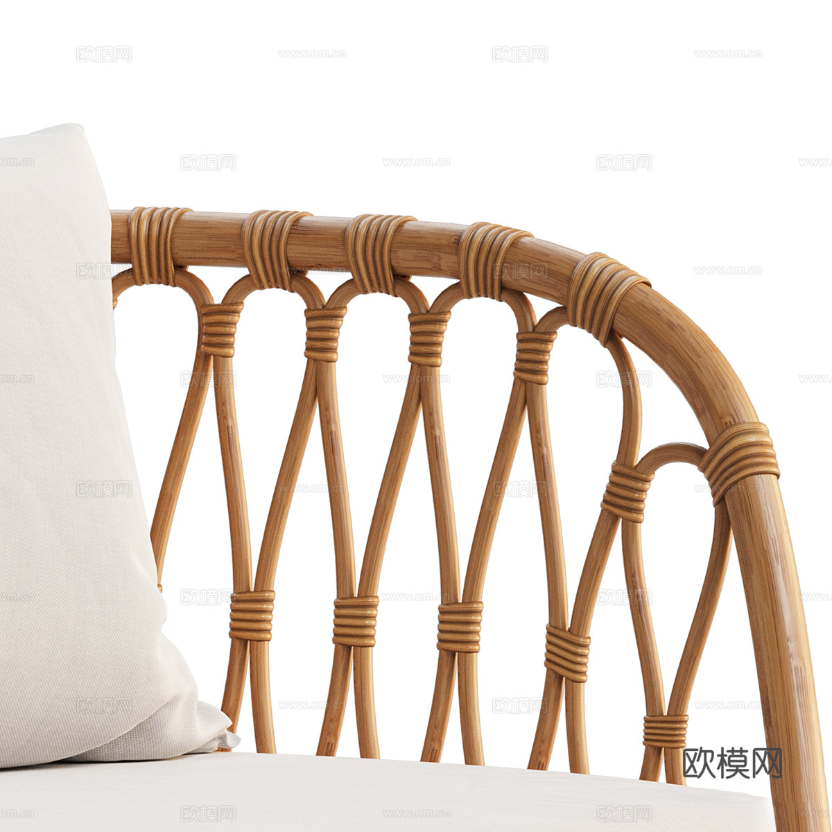 新中式 Falsterbo 藤条休闲沙发3d模型下载（渲染图3）