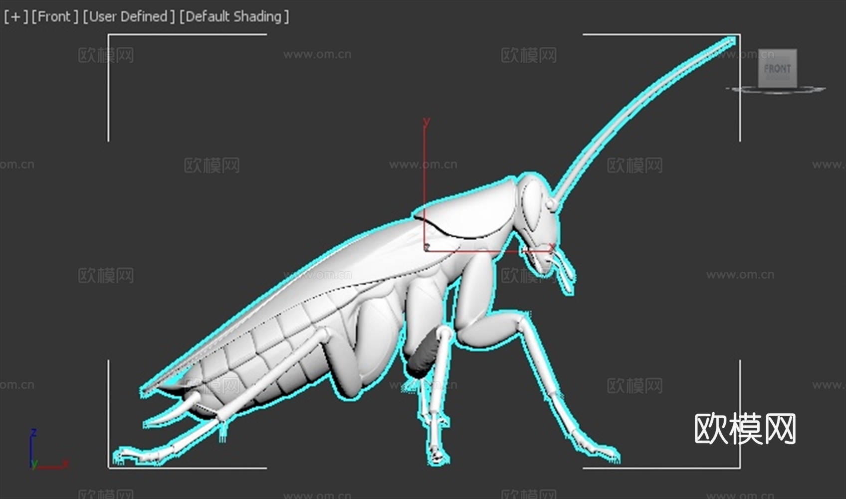 蟑螂 小强 昆虫 可爱 手办 3D打印3d模型下载（渲染图2）