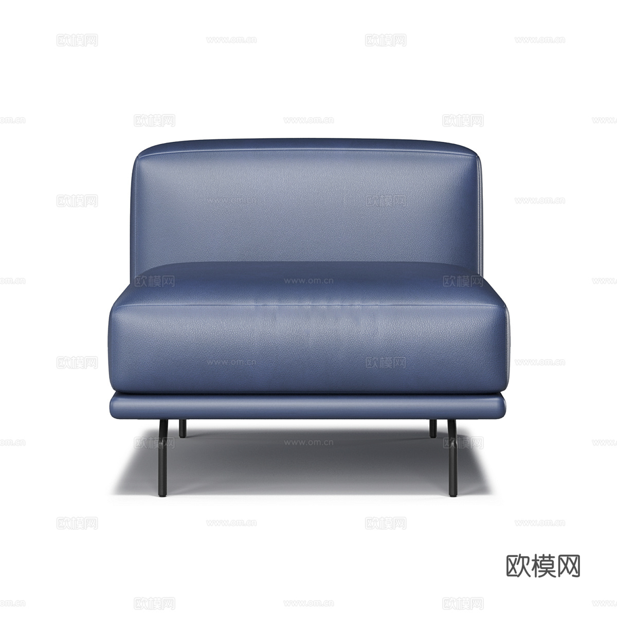 现代简约单人沙发 单人沙发 简约沙发 蓝色沙发 休闲沙发3d模型下载