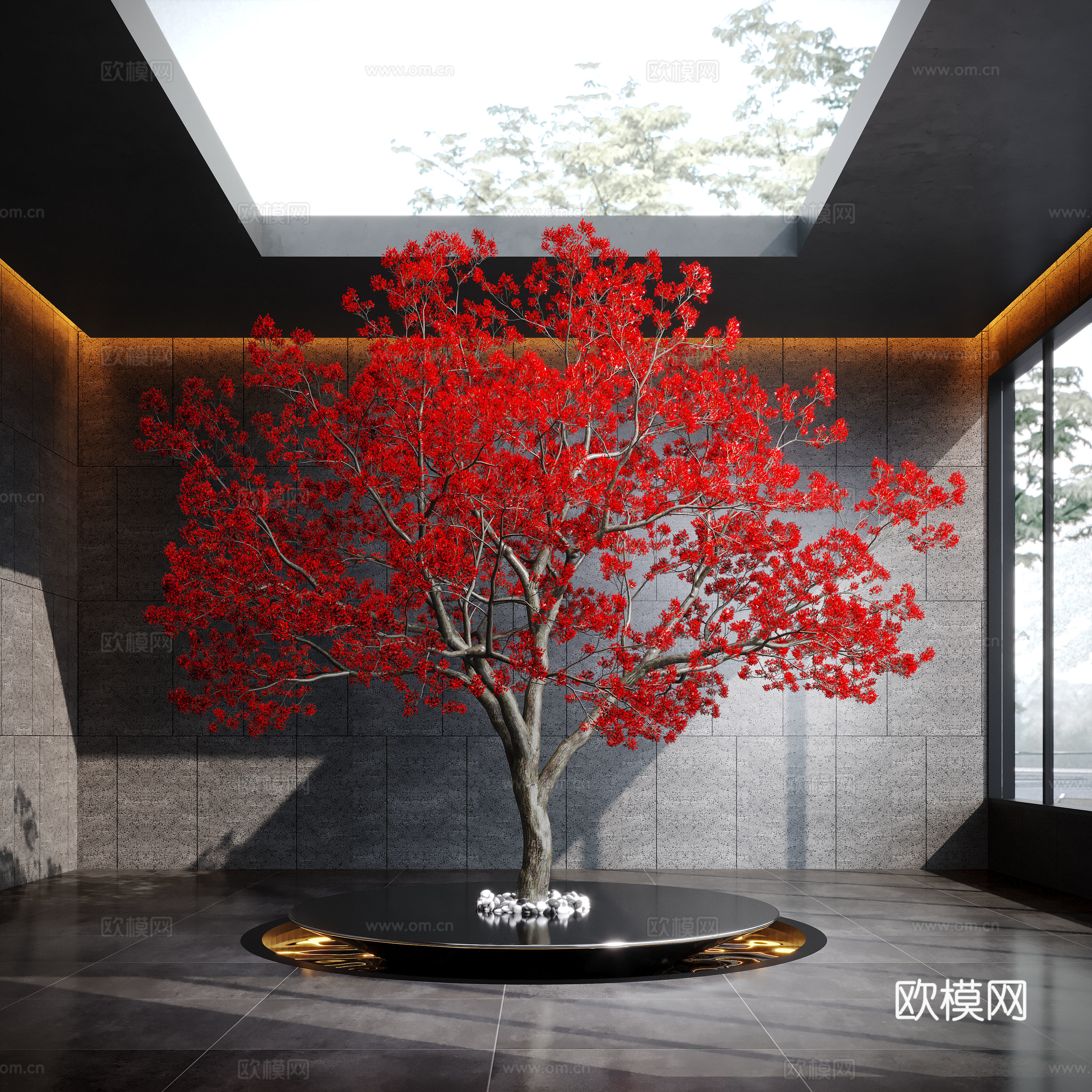 现代室内景观 景观树su模型