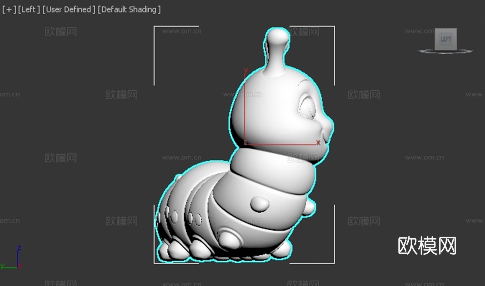 毛毛虫 虫子 可爱 3D打印 手办 模型3d模型下载（渲染图3）