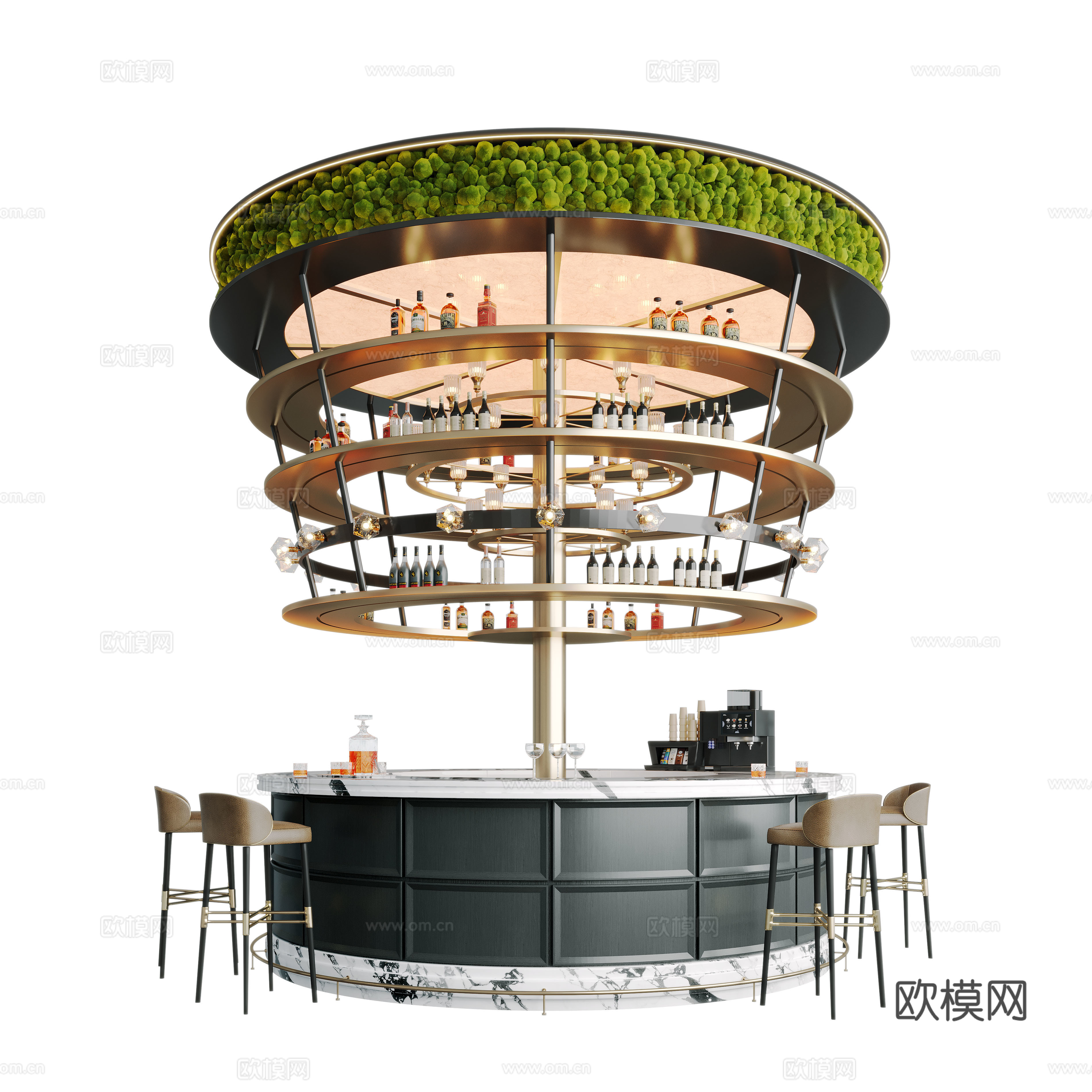 现代酒店水吧台 水吧台 酒吧台3d模型下载