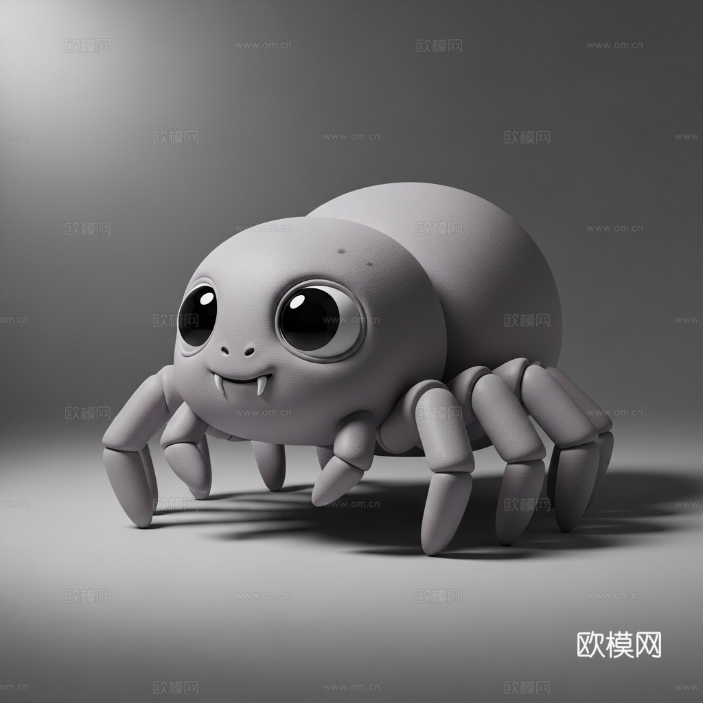 蜘蛛 跳蛛 虫子 可爱 3D打印 手办 模型3d模型下载（渲染图1）
