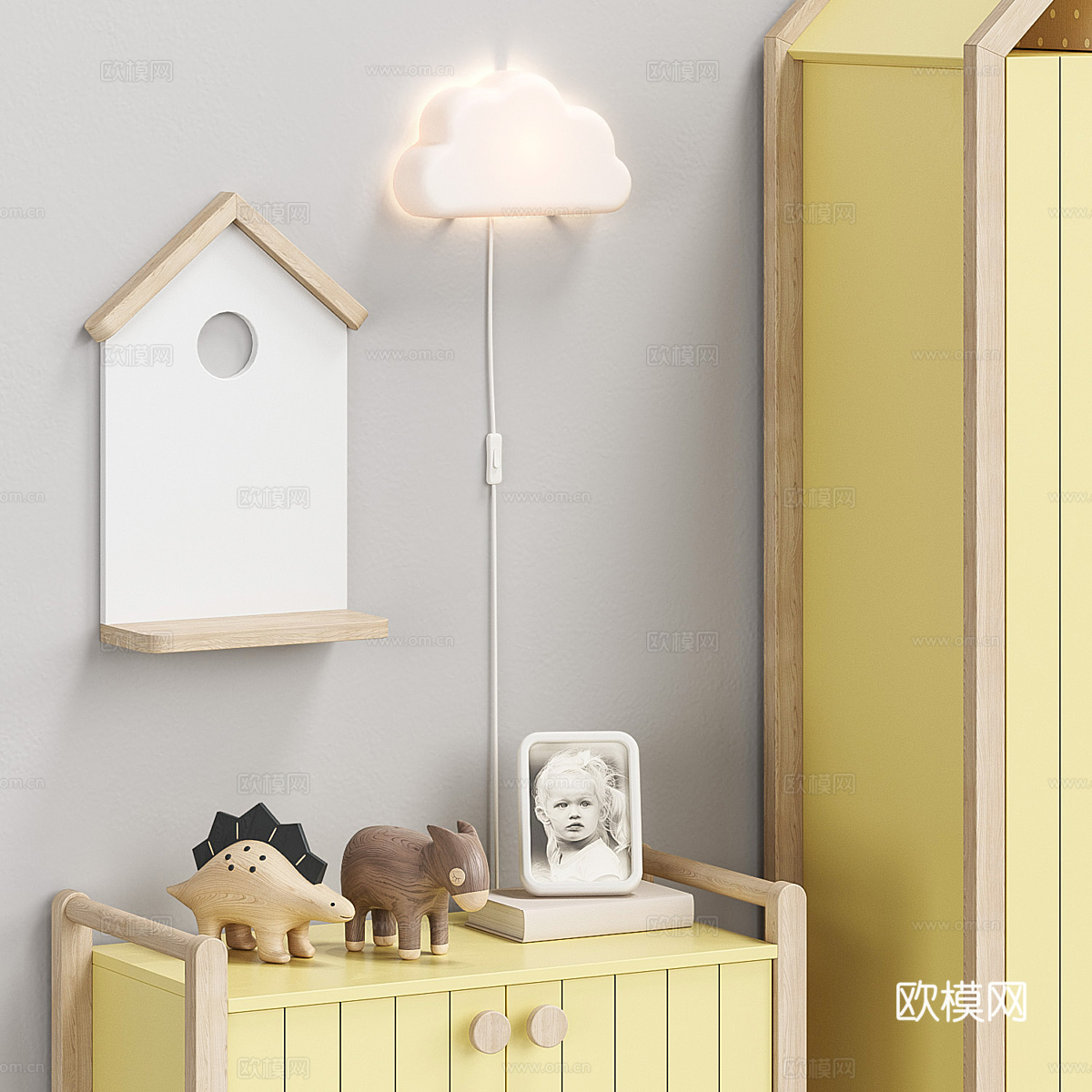 现代奶油风 Ruffy 儿童家具3d模型下载（渲染图5）