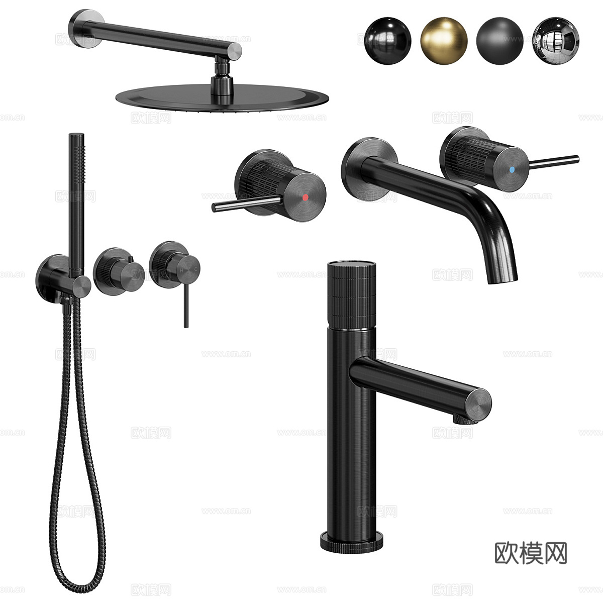 Vincea Groove 水龙头 花洒3d模型下载（渲染图5）