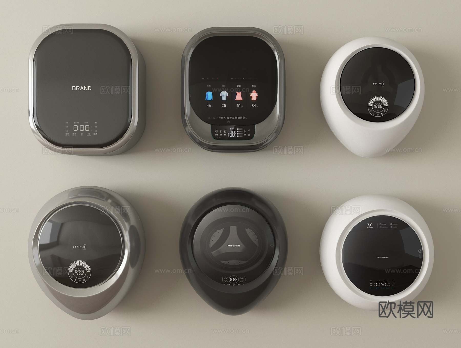 现代壁挂式洗衣机3d模型下载