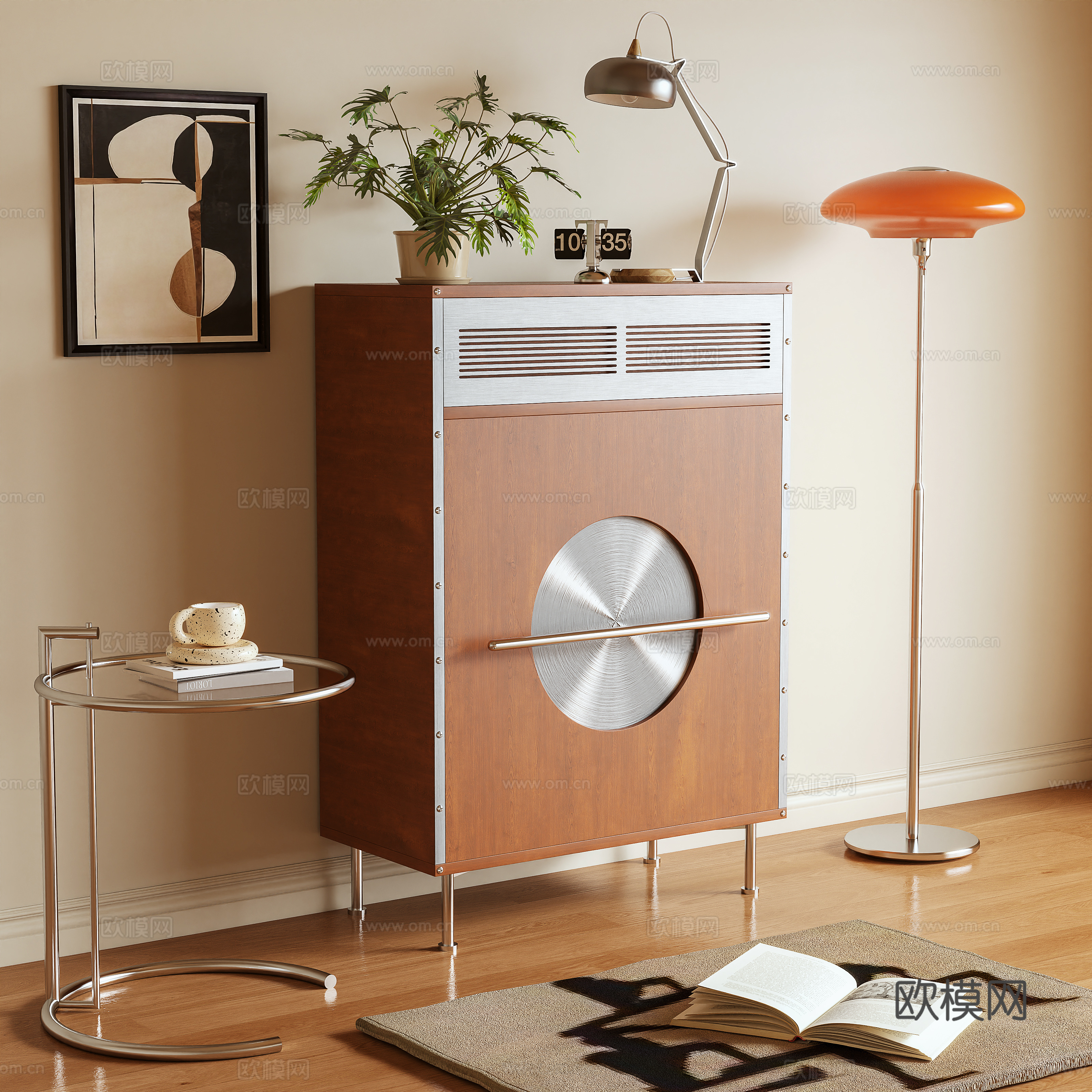 边柜 玄关柜 斗柜 储物柜 包豪斯 金属柜3d模型下载