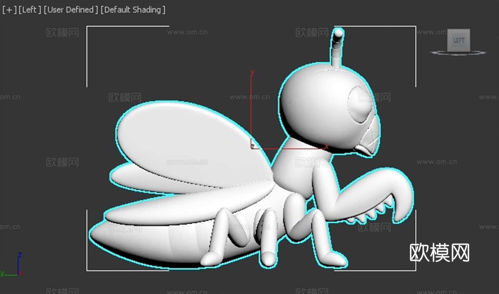 螳螂 虫子 可爱 3D打印 手办 模型3d模型下载（渲染图3）