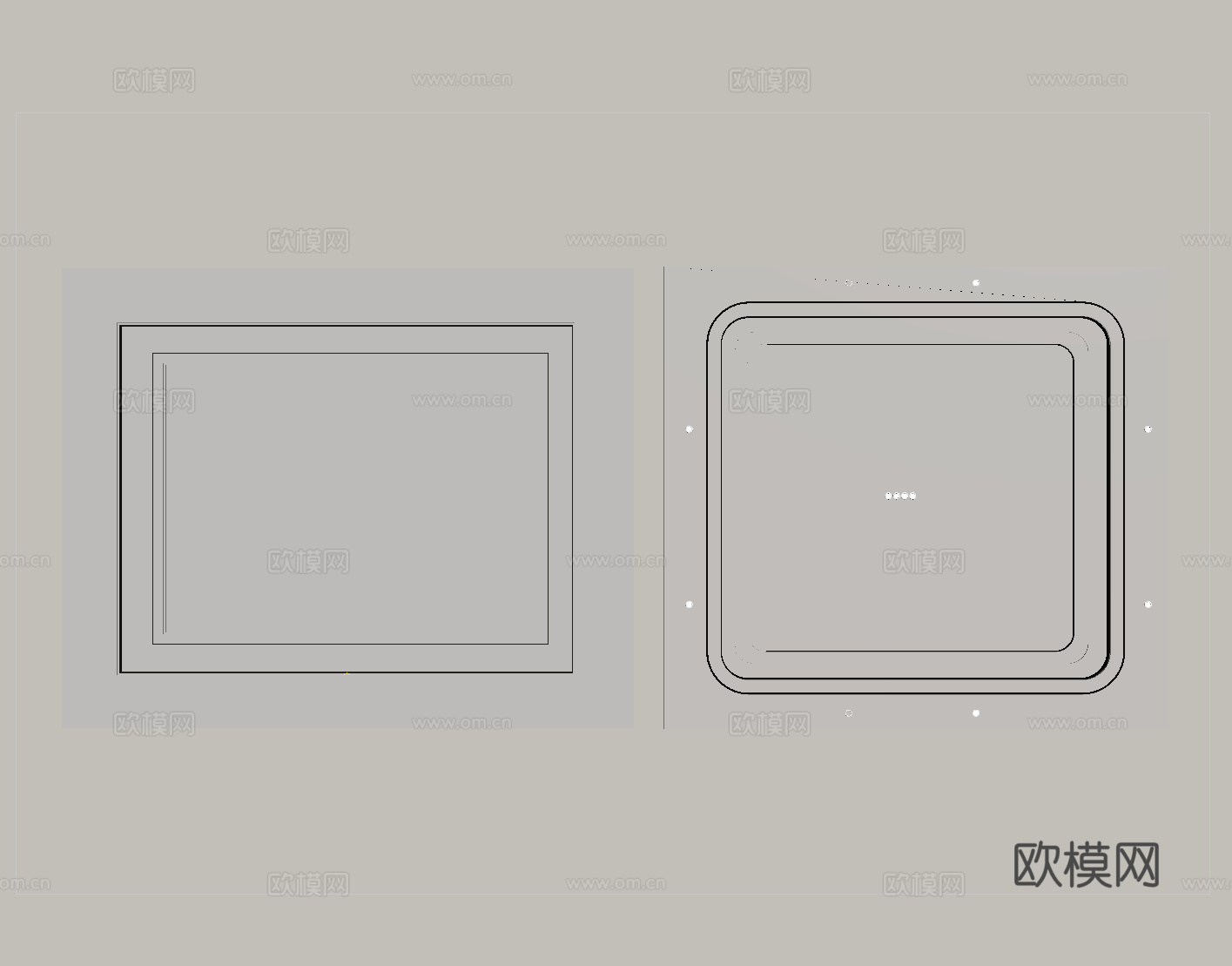 新中式天花吊顶 方形吊顶su模型
