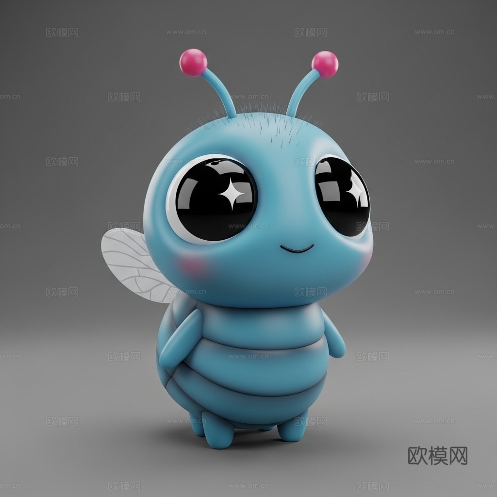 苍蝇 昆虫 可爱 手办 3D打印3d模型下载（渲染图1）