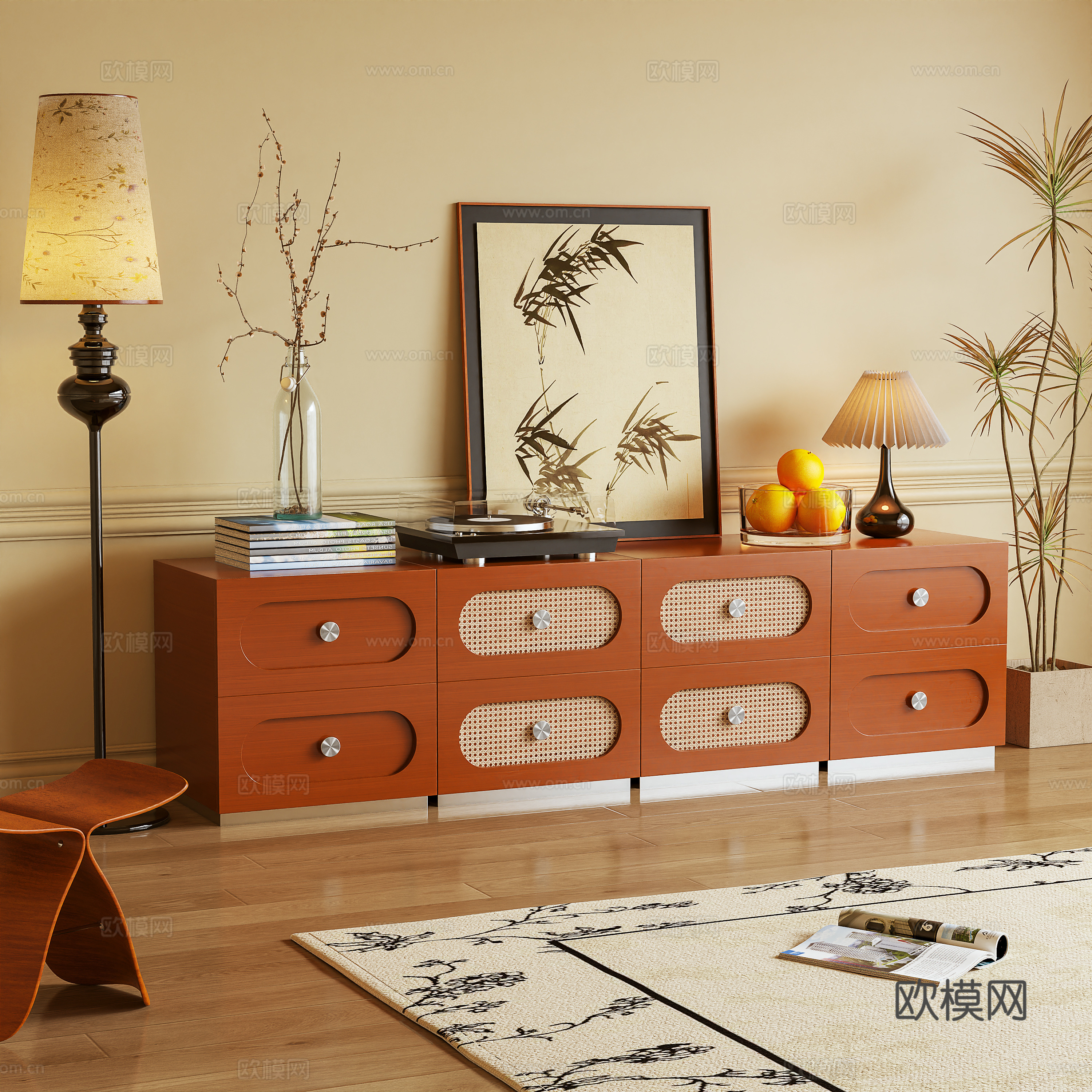 电视柜 边柜 组合柜 模块柜 摆件3d模型下载