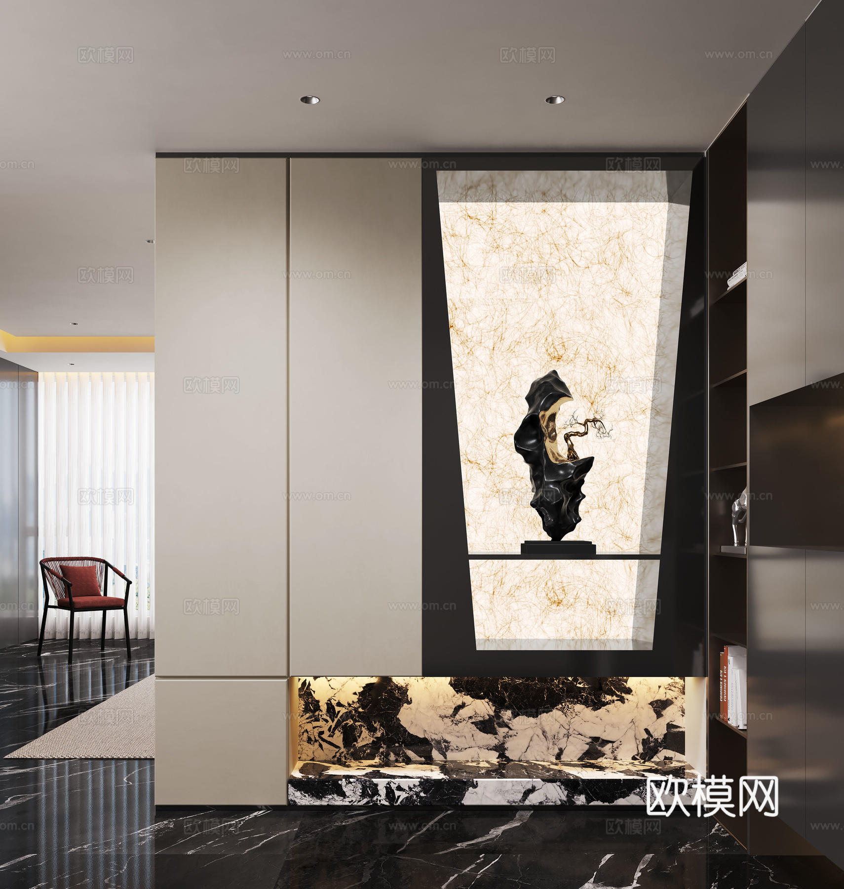 现代玄关 玄关过道 入户玄关3d模型下载
